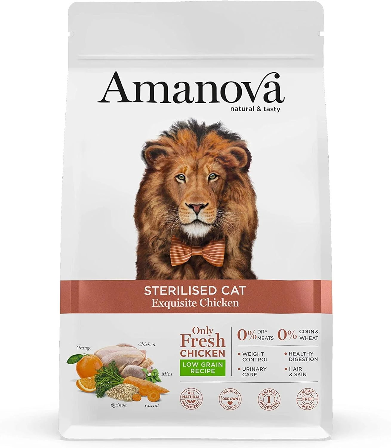 غذای خشک گربه عقیم شده Amanova با طعم مرغ لذیذ - 300 گرم