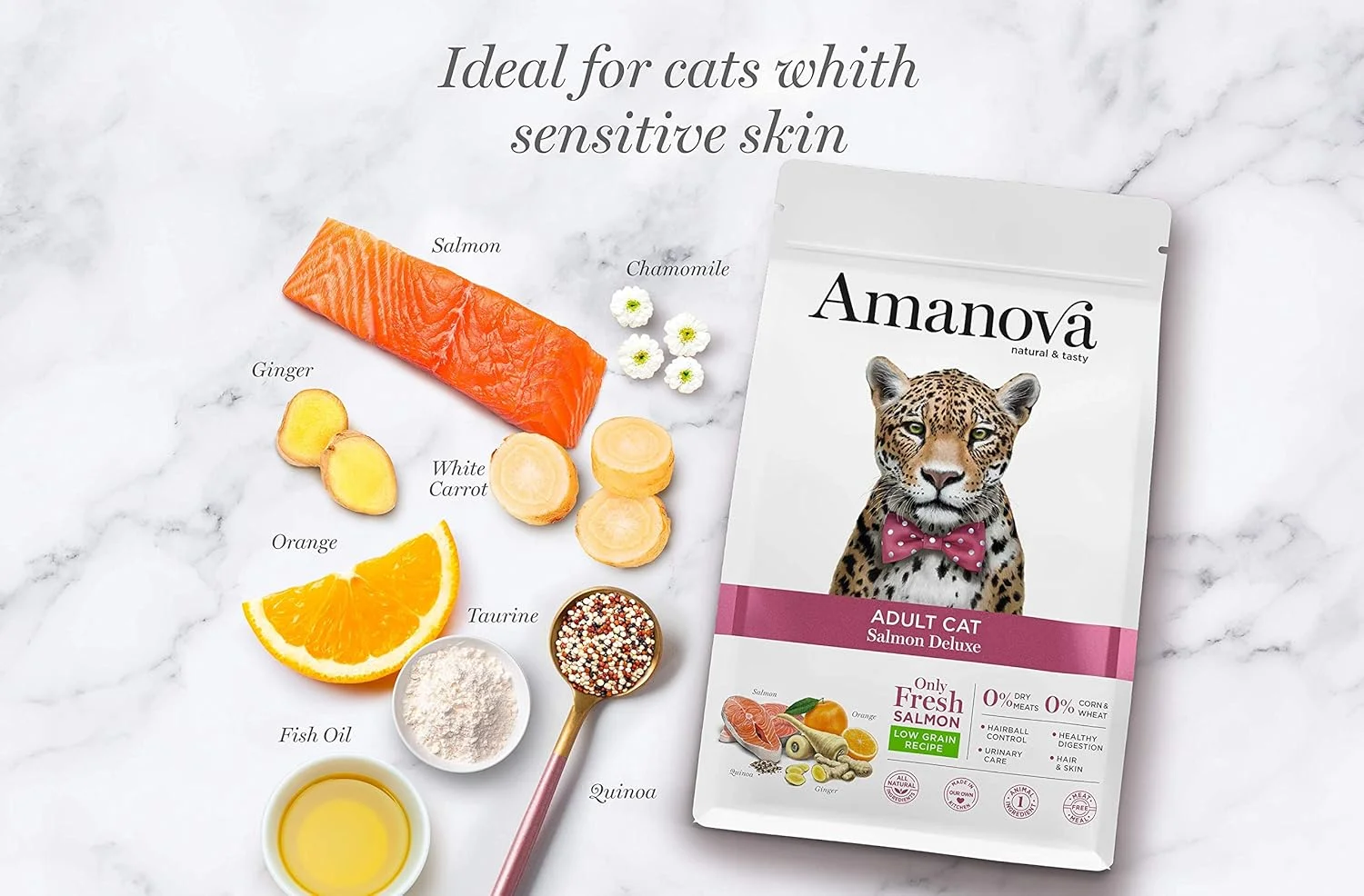 غذای خشک گربه بالغ آمانووا مدل Salmon Deluxe با طعم سالمون 6 کیلوگرم غذای خشک گربه بالغ آمانووا مدل Salmon Deluxe با طعم سالمون 6 کیلوگرم