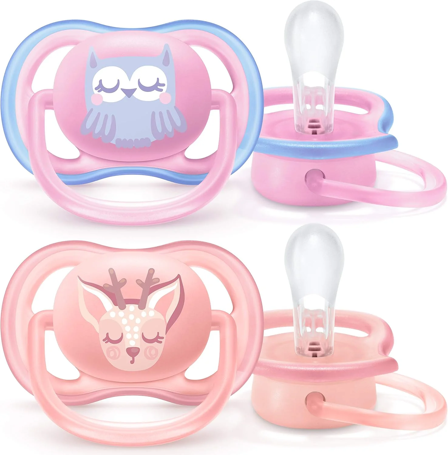 پستانک الترا ایر اونت فیلیپس، 0-6 ماه، طرح جغد/آهو، بسته 4 عددی، SCF085/08 پستانک الترا ایر اونت فیلیپس، 0-6 ماه، طرح جغد/آهو، بسته 4 عددی، SCF085/08