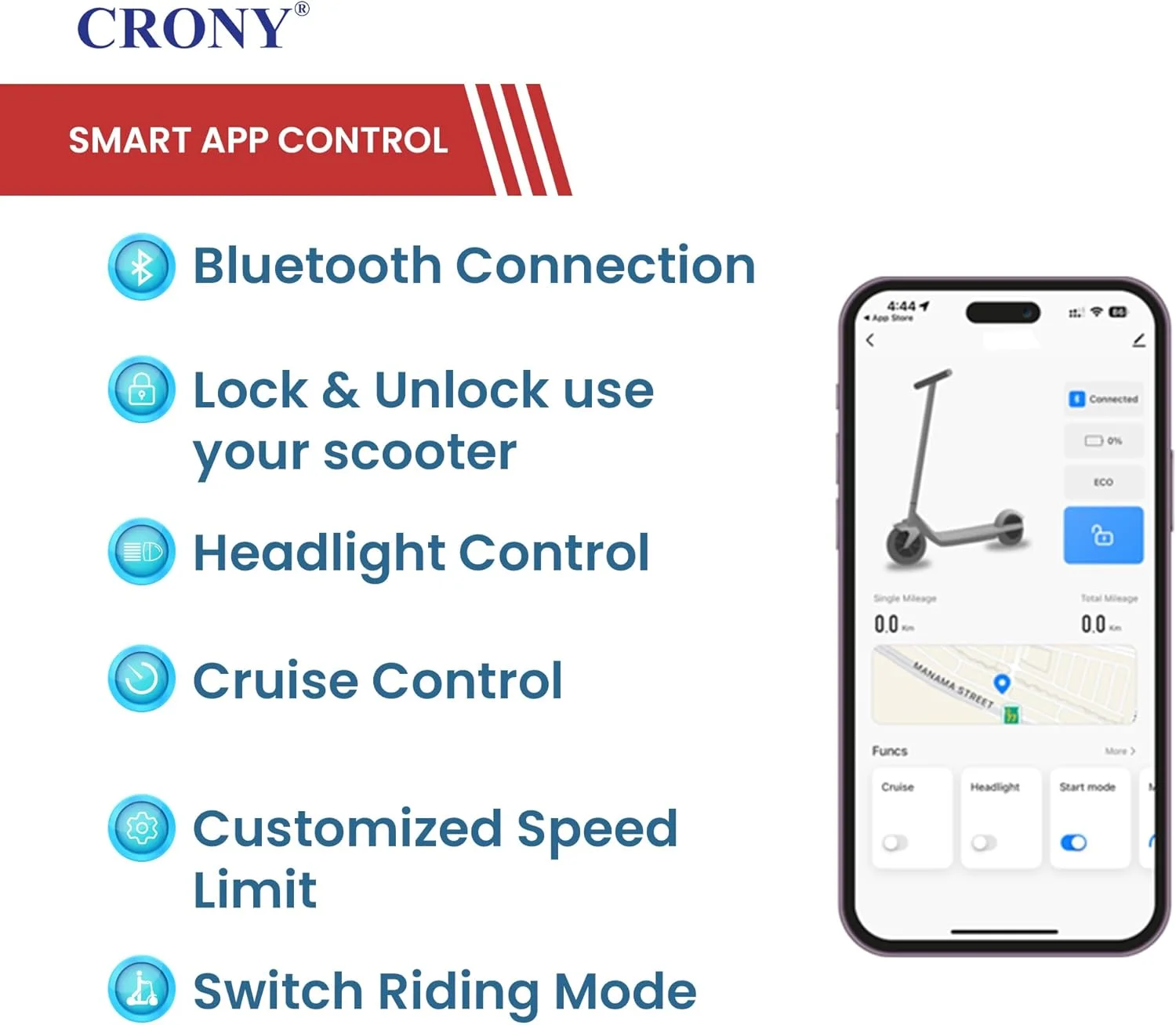 اسکوتر برقی تاشو CRONY M365، اسکوتر سبک وزن برای رفت و آمد بزرگسالان و کودکان، موتور 250 وات، کنترل هوشمند برنامه، حداکثر سرعت 25-45 کیلومتر در ساعت، برد 10-25 کیلومتر، مشکی