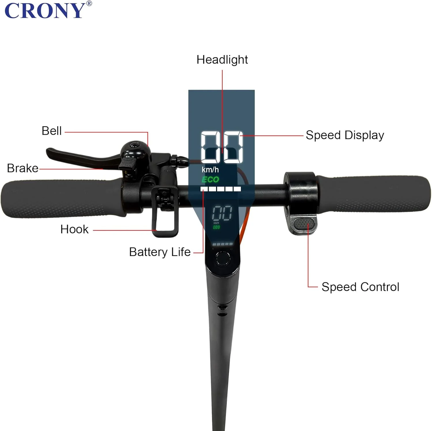 اسکوتر برقی تاشو CRONY M365، اسکوتر سبک وزن برای رفت و آمد بزرگسالان و کودکان، موتور 250 وات، کنترل هوشمند برنامه، حداکثر سرعت 25-45 کیلومتر در ساعت، برد 10-25 کیلومتر، مشکی
