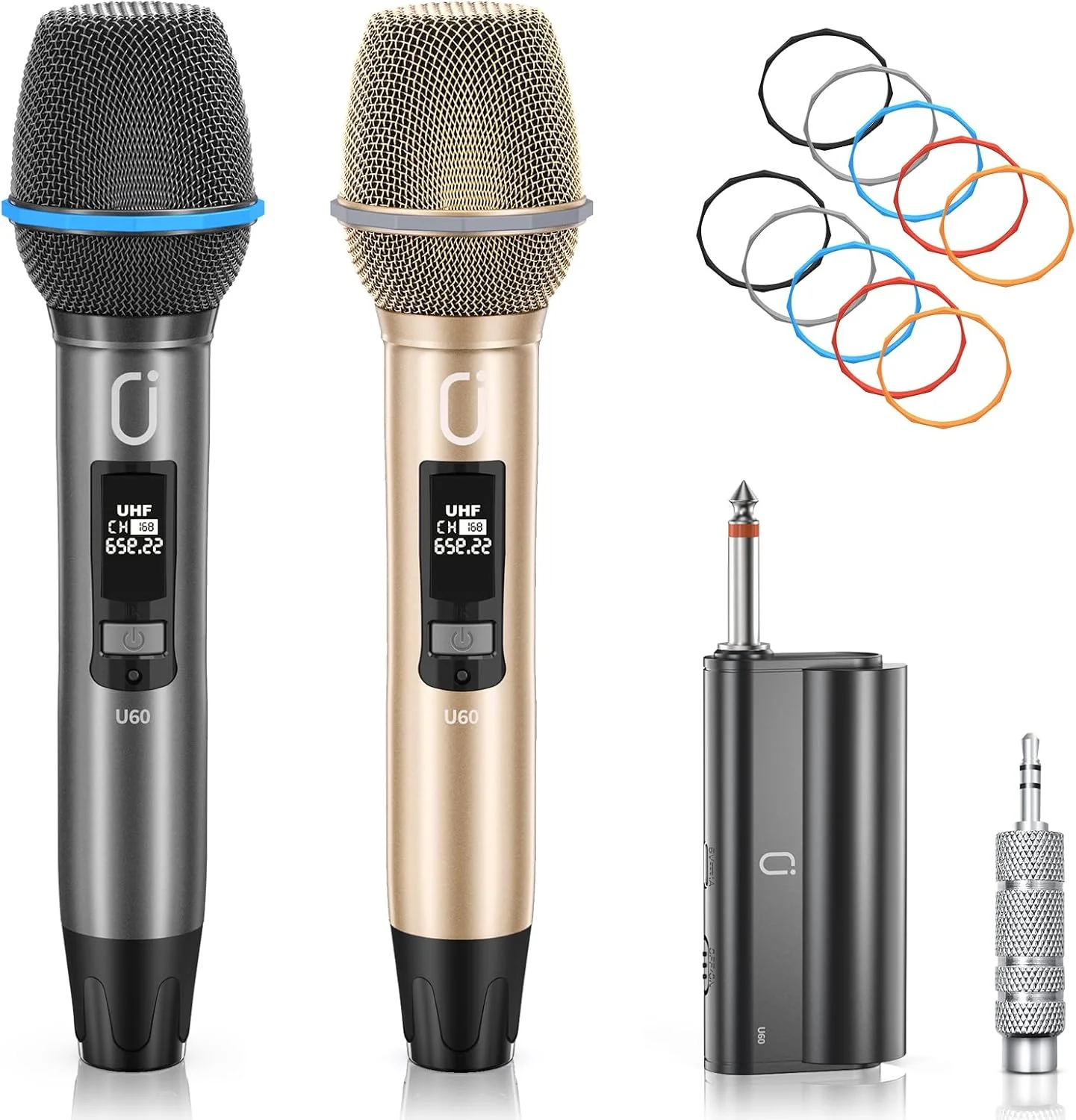 میکروفون های بی سیم JYX برای کارائوکه: میکروفون کارائوکه حرفه ای دوتایی برای آواز خواندن، سیستم میکروفون UHF دینامیک قابل شارژ با گیرنده برای کلیسا، مهمانی، جلسه، سخنرانی، سیستم PA، پلاگین و پخش