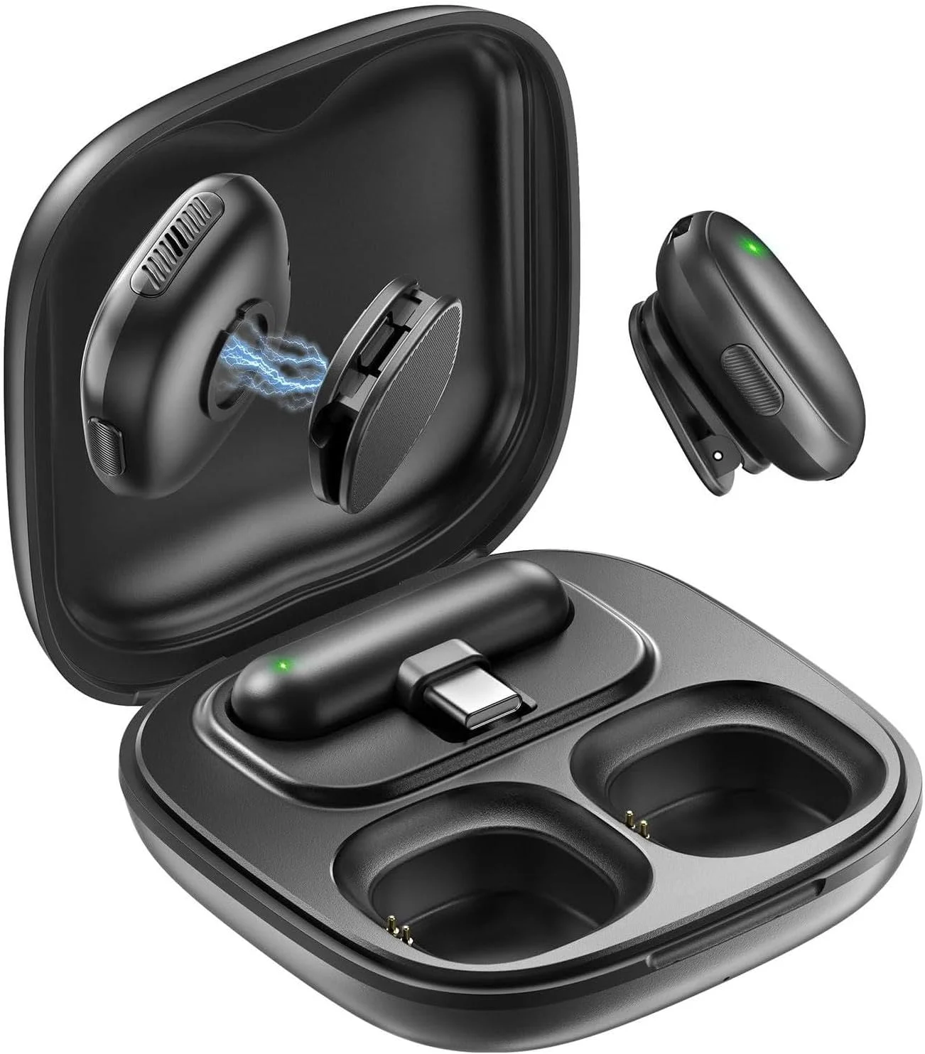 میکروفون مینی بی سیم برای آیفون و اندروید، میکروفون یقه‌ای لاوالیر بلوتوثی، حذف نویز هوش مصنوعی، گیره مغناطیسی، برد 50 متری برای استریمینگ، ولاگینگ، تیک تاک، یوتیوب