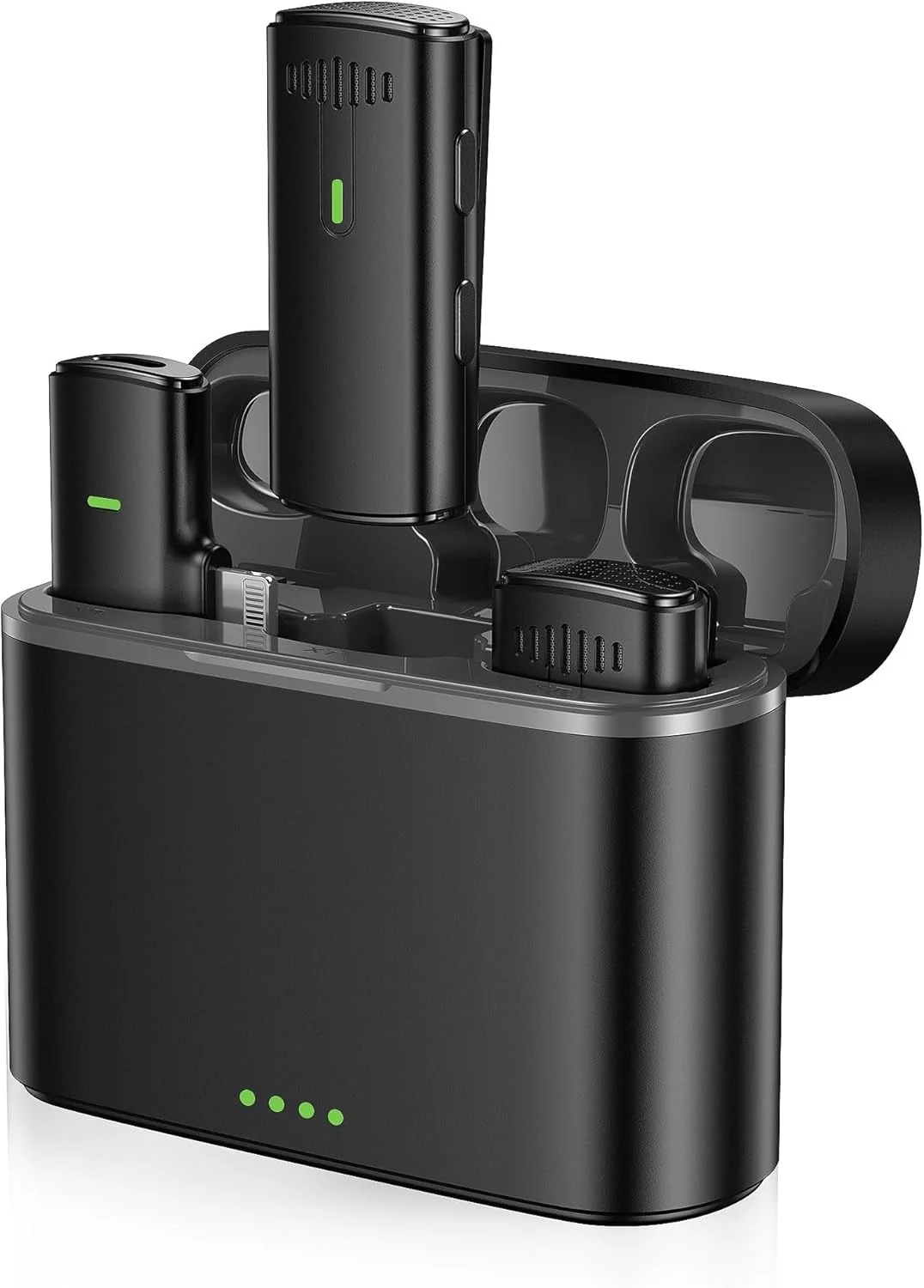 میکروفون یقه ای بی سیم KASTWAVE، میکروفون ضبط ویدیو با قابلیت حذف نویز و تغییر صدا، میکروفون مینی با جعبه شارژ برای آیفون، 8 ساعت عمر باتری، مشکی میکروفون یقه ای بی سیم KASTWAVE، میکروفون ضبط ویدیو با قابلیت حذف نویز و تغییر صدا، میکروفون مینی با جعبه شارژ برای آیفون، 8 ساعت عمر باتری، مشکی