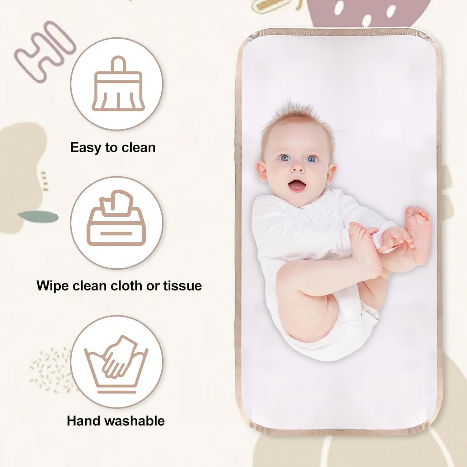 زیرانداز تعویض پوشک قابل حمل Adando برای نوزاد: زیرانداز تاشو مسافرتی تعویض پوشک - تمیز کردن آسان با پد استیکرهای جادویی ضد آب و کیف پوشک نرم - برای نوزادان در خانه و خارج از خانه (سفید مایل به کرم) زیرانداز تعویض پوشک قابل حمل Adando برای نوزاد: زیرانداز تاشو مسافرتی تعویض پوشک - تمیز کردن آسان با پد استیکرهای جادویی ضد آب و کیف پوشک نرم - برای نوزادان در خانه و خارج از خانه (سفید مایل به کرم)