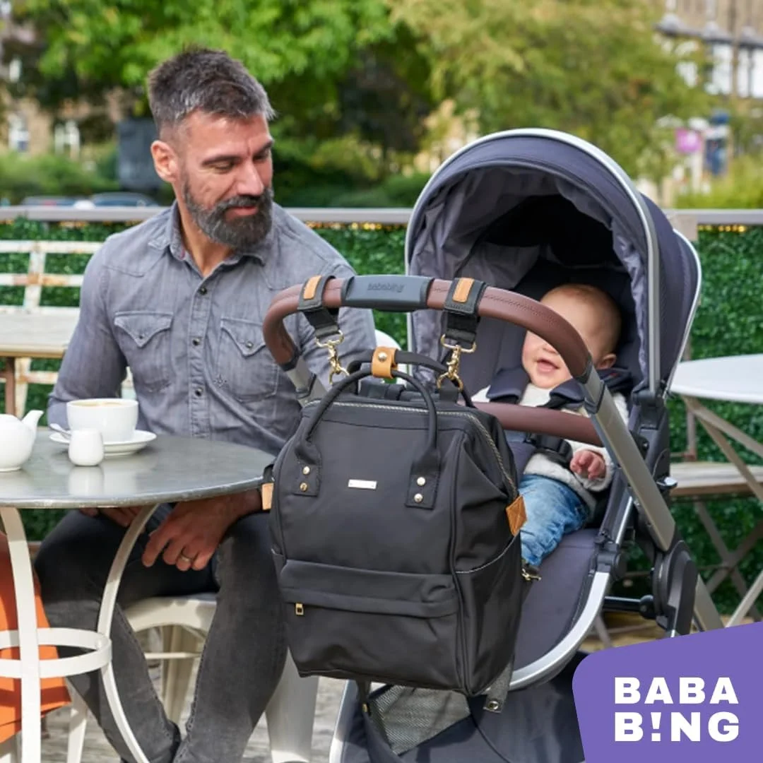 کیف لوازم کودک کوله پشتی بابا بینگ!، کیف لوازم کودک با ایستگاه تعویض، کیف مادر مسافرتی چند منظوره تاشو استاندارد با پد تعویض برای نوزاد دختر و پسر (مشکی)