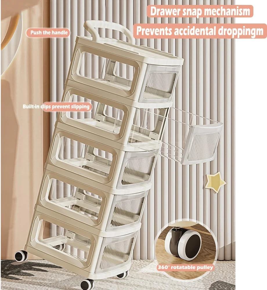 ارگانایزر 4 طبقه لوازم کودک AM ANNA، سبد متحرک پوشک، ارگانایزر لوازم ضروری نوزاد برای میز تعویض، تخت نوزاد، دستمال مرطوب کودک