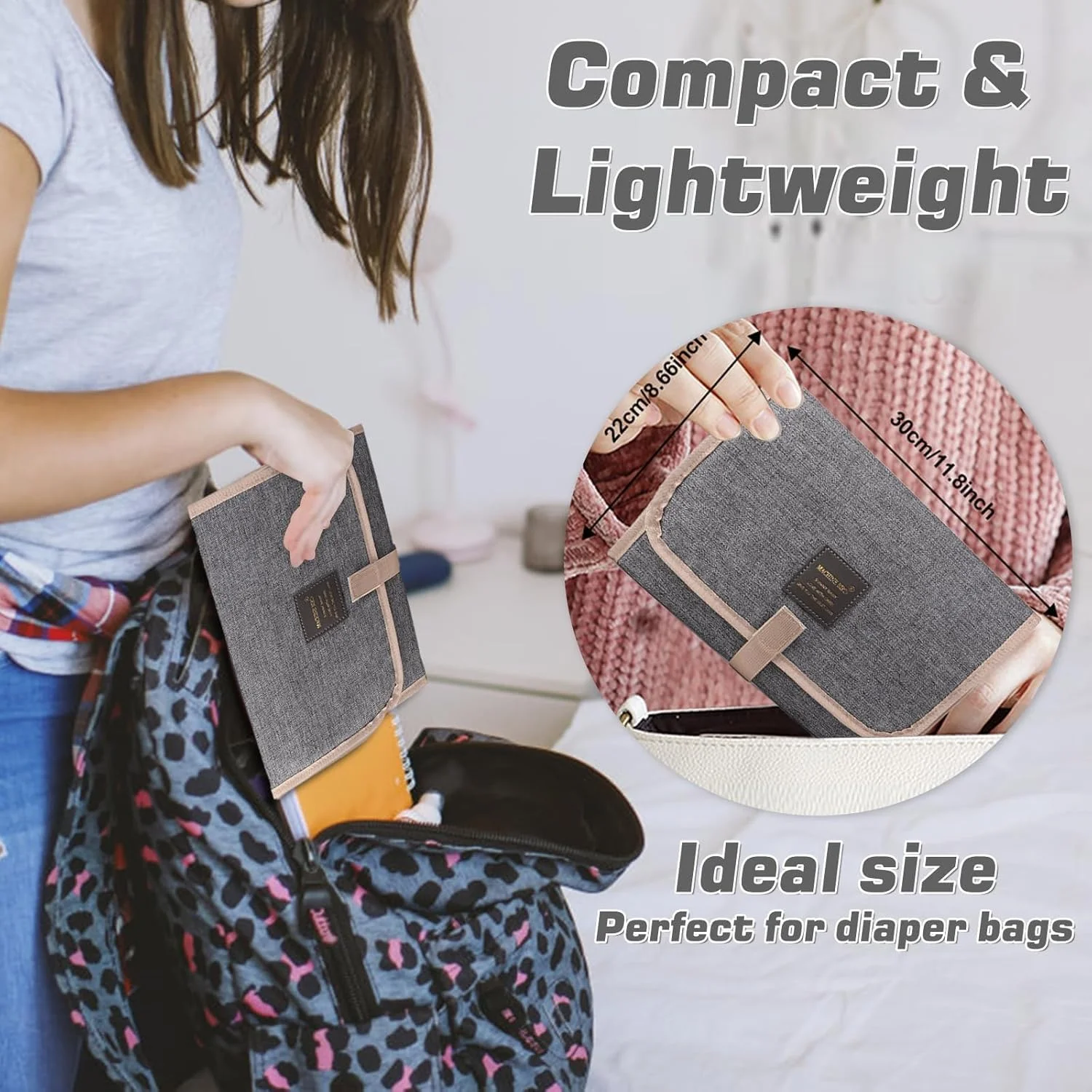 زیرانداز تعویض پوشک قابل حمل Adando برای نوزاد: زیرانداز تاشو مسافرتی تعویض پوشک - تمیز کردن آسان با پد استیکرهای جادویی ضد آب و کیف پوشک نرم - برای نوزادان در خانه و خارج از خانه (سفید مایل به کرم) زیرانداز تعویض پوشک قابل حمل Adando برای نوزاد: زیرانداز تاشو مسافرتی تعویض پوشک - تمیز کردن آسان با پد استیکرهای جادویی ضد آب و کیف پوشک نرم - برای نوزادان در خانه و خارج از خانه (سفید مایل به کرم)