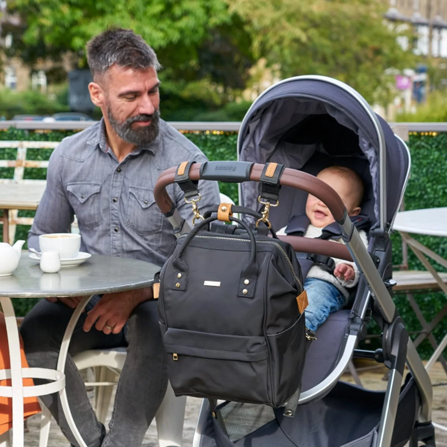 کیف لوازم کودک کوله پشتی بابا بینگ!، کیف لوازم کودک با ایستگاه تعویض، کیف مادر مسافرتی چند منظوره تاشو استاندارد با پد تعویض برای نوزاد دختر و پسر (مشکی)