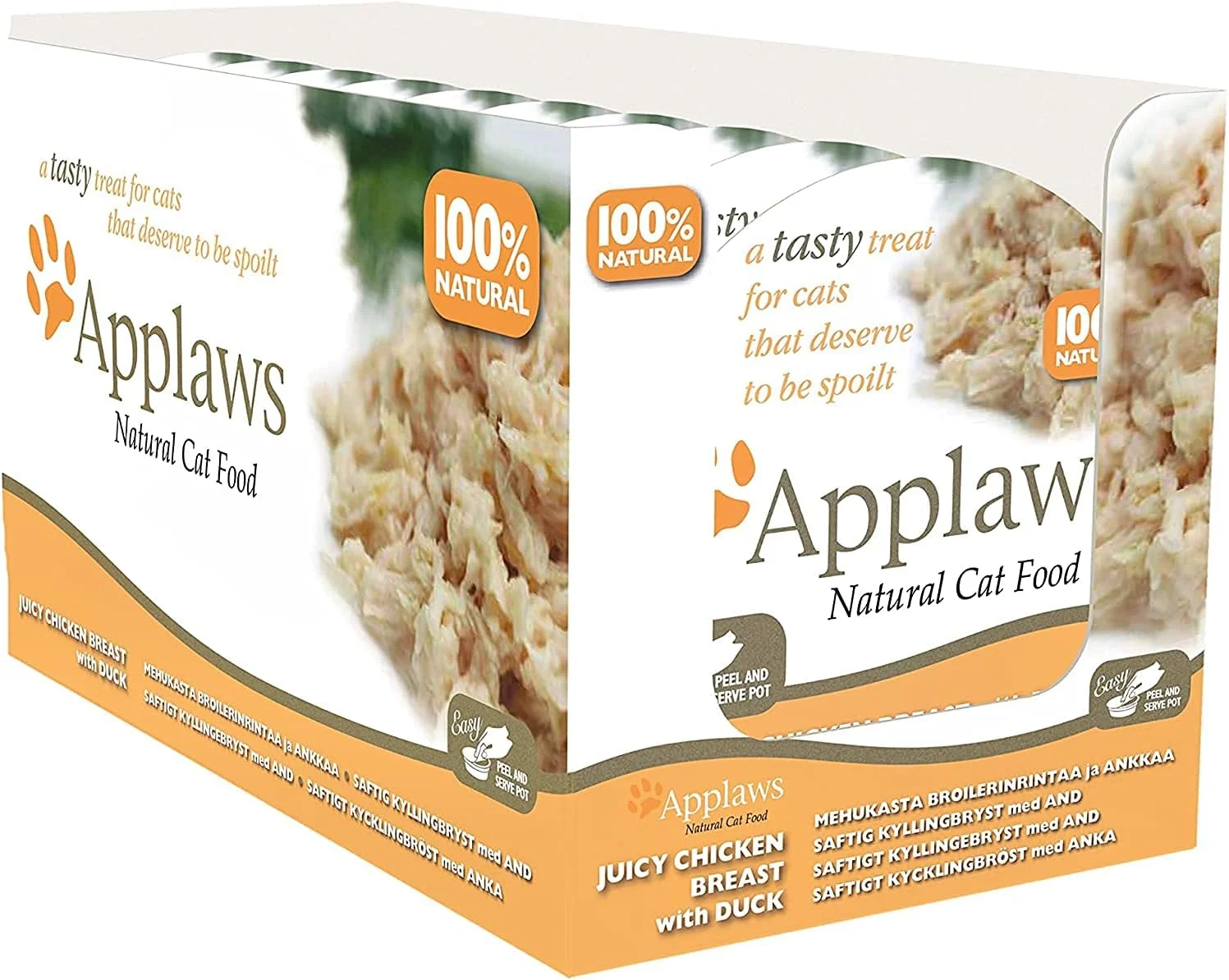 غذای گربه بالغ اپلاوز طعم مرغ و اردک 60 گرمی (بسته 10 عددی)