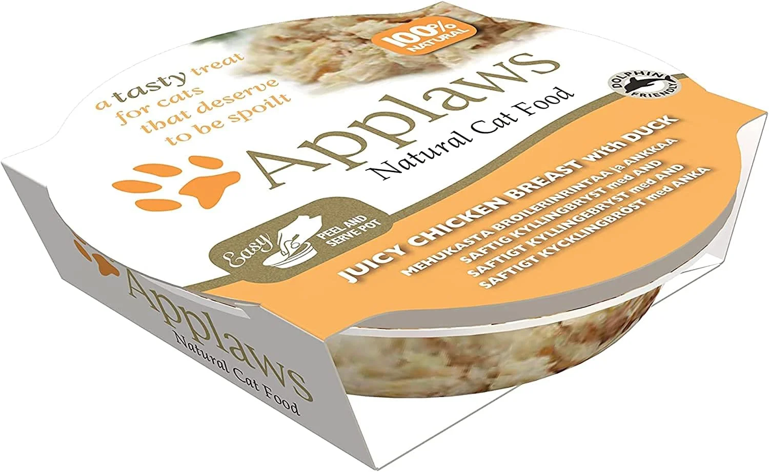 غذای گربه بالغ اپلاوز طعم مرغ و اردک 60 گرمی (بسته 10 عددی)