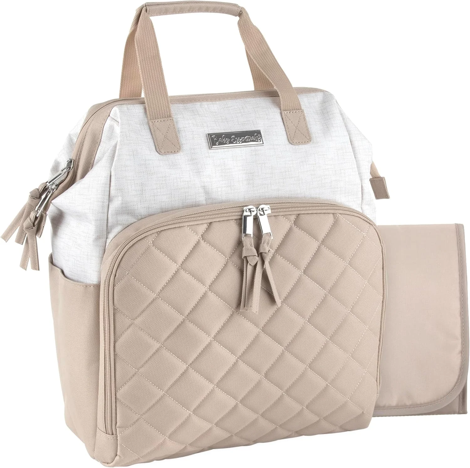 کیف کوله پشتی لوازم کودک - ظرفیت بزرگ، دارای محفظه خنک نگهدارنده عایق، طراحی قاب اصلی، پد تعویض و بندهای اتصال به کالسکه