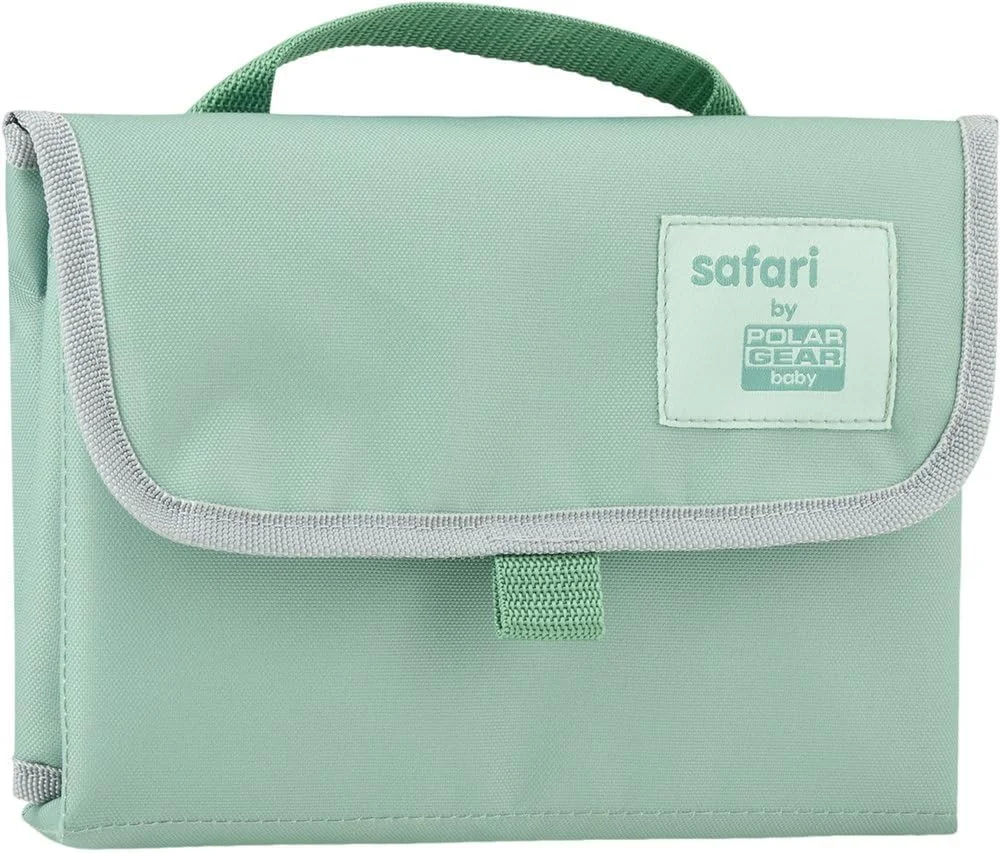 زیرانداز تعویض پوشک کودک پولار گیر - سبز سافاری - قابل تمیز کردن، قابل حمل، پد دار، تاشو، زیرانداز تعویض مسافرتی با جیب