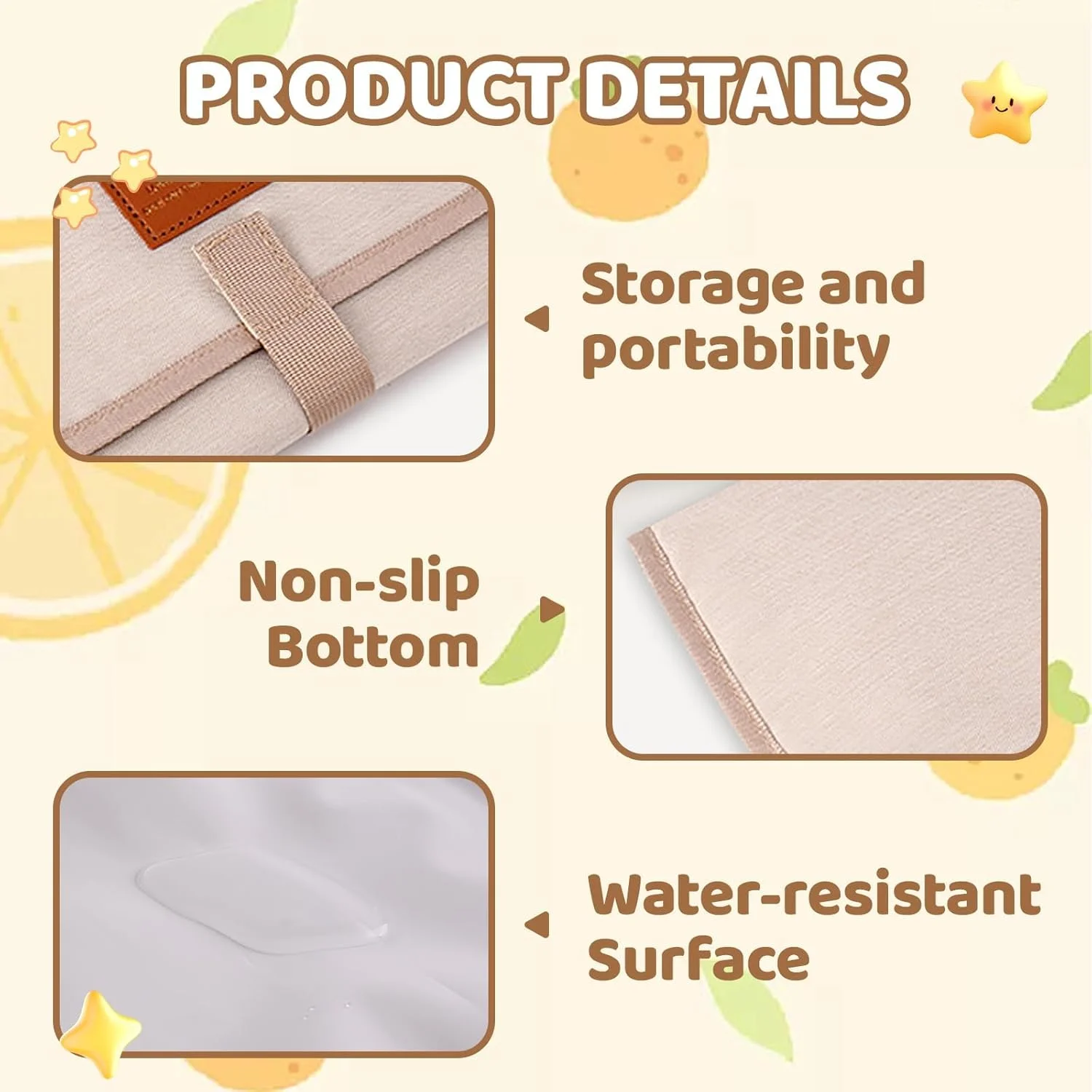 زیرانداز تعویض مسافرتی BIGTHREE، زیرانداز تعویض تاشو با برچسب های جادویی، زیرانداز تعویض قابل حمل کودک، ضد آب و نرم مناسب برای مسافرت و نوزادان در خانه و خارج از منزل (سفید عاجی) زیرانداز تعویض مسافرتی BIGTHREE، زیرانداز تعویض تاشو با برچسب های جادویی، زیرانداز تعویض قابل حمل کودک، ضد آب و نرم مناسب برای مسافرت و نوزادان در خانه و خارج از منزل (سفید عاجی)