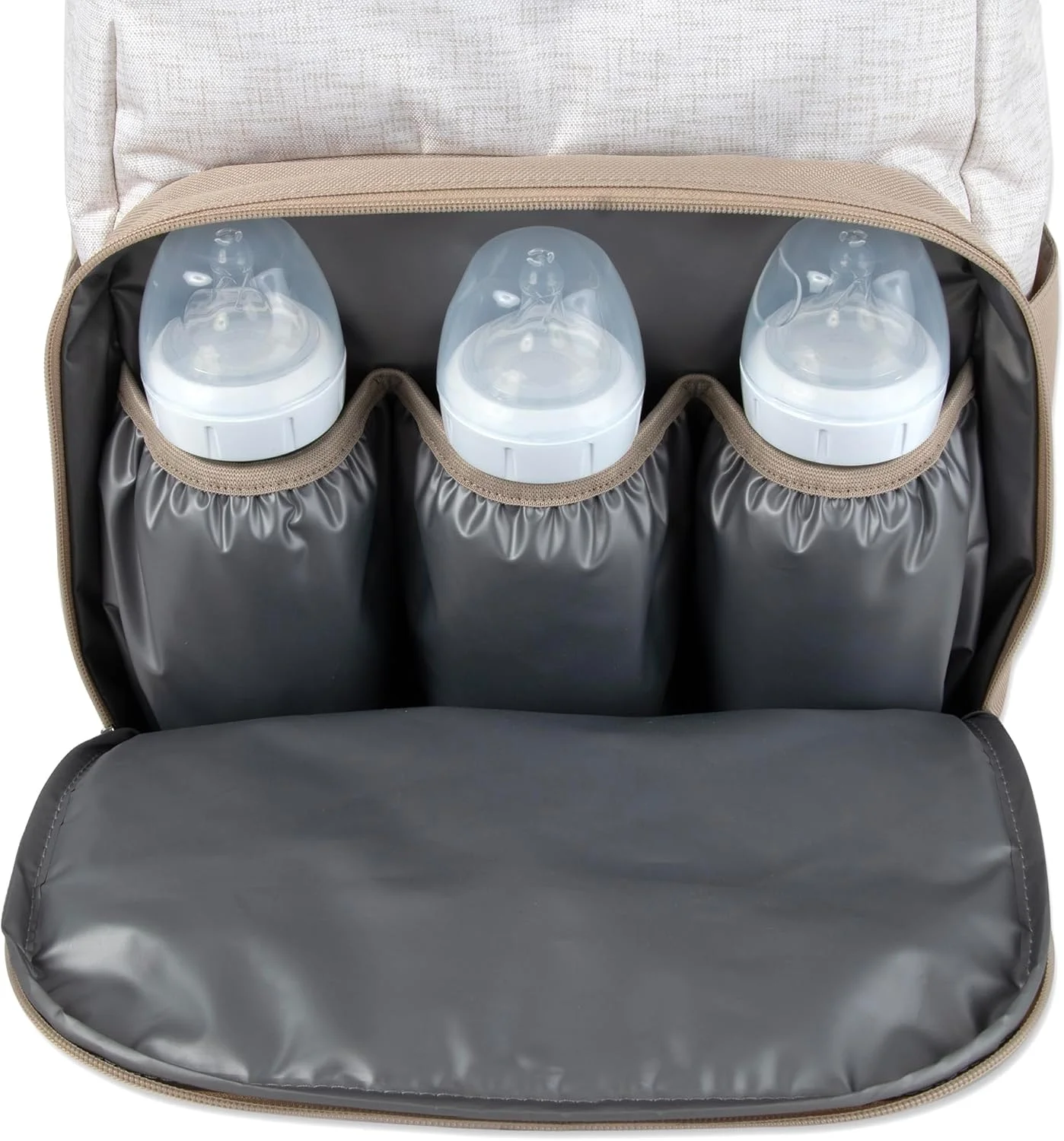 کیف کوله پشتی لوازم کودک - ظرفیت بزرگ، دارای محفظه خنک نگهدارنده عایق، طراحی قاب اصلی، پد تعویض و بندهای اتصال به کالسکه