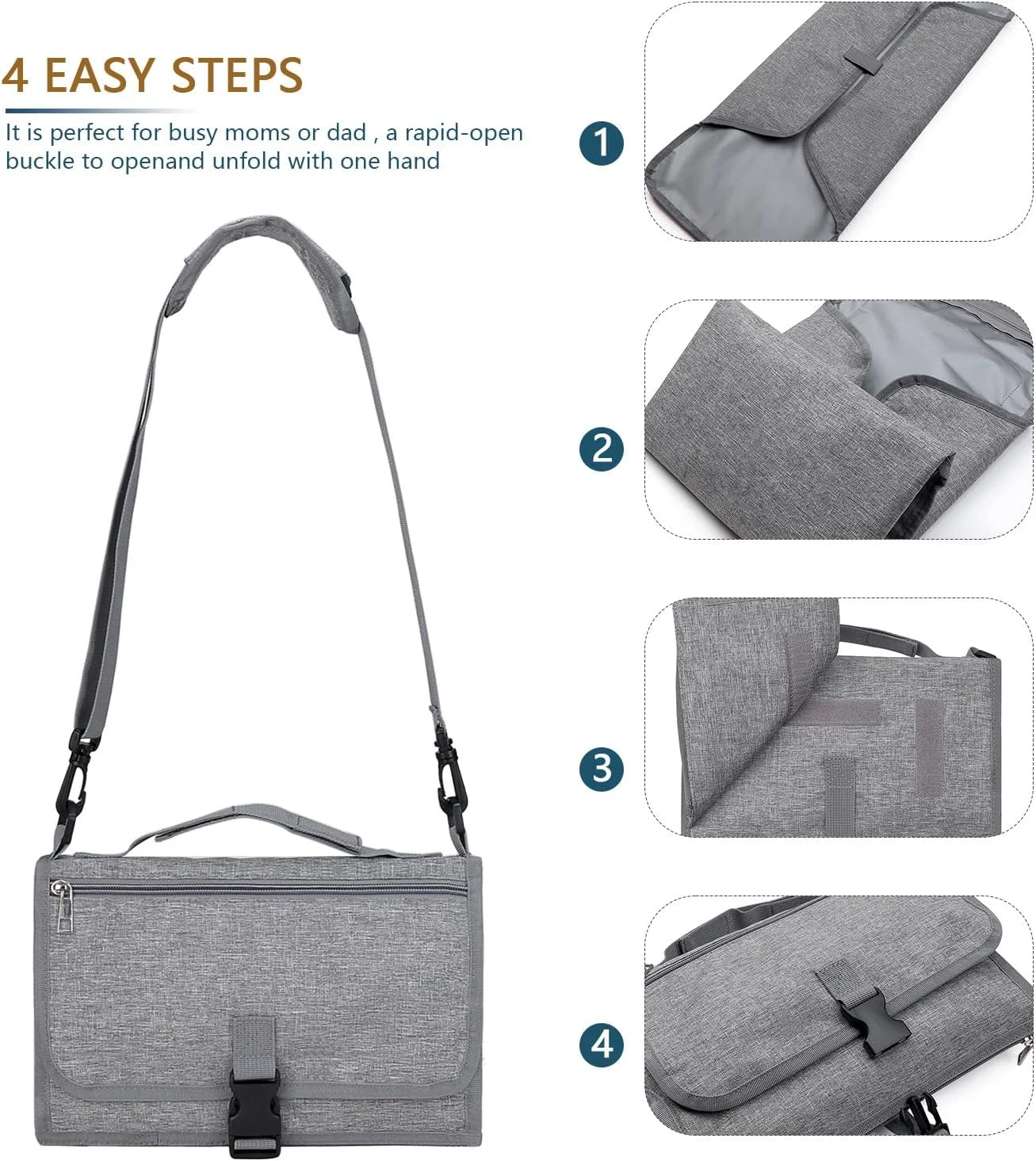 زیرانداز تعویض پوشک تاشو BIGTHREE، پد تعویض قابل حمل، کیف تعویض پوشک کودک با جیب دستمال مرطوب، پد تعویض ضد آب و قابل استفاده مجدد، لوازم ضروری نوزاد زیرانداز تعویض پوشک تاشو BIGTHREE، پد تعویض قابل حمل، کیف تعویض پوشک کودک با جیب دستمال مرطوب، پد تعویض ضد آب و قابل استفاده مجدد، لوازم ضروری نوزاد