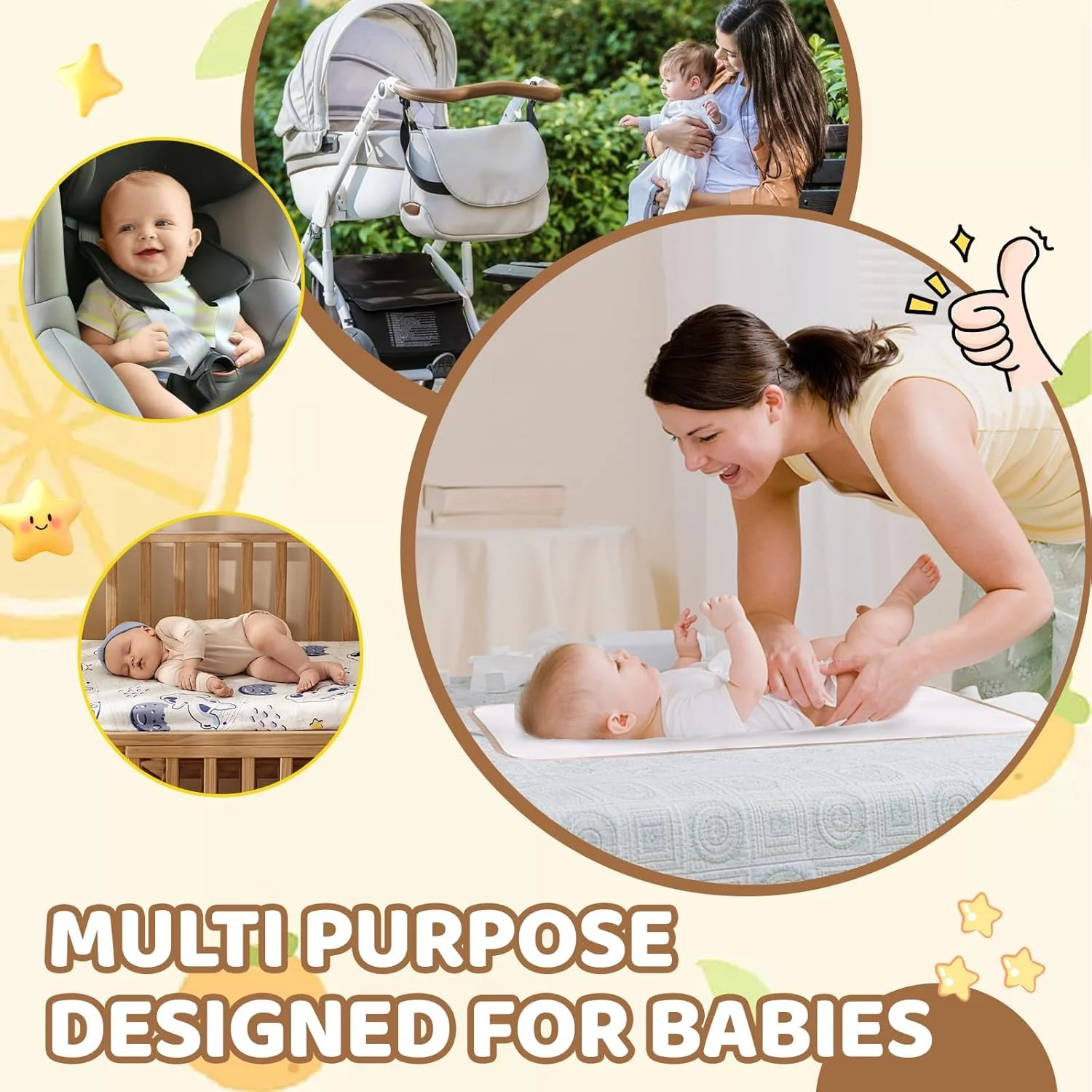 زیرانداز تعویض مسافرتی BIGTHREE، زیرانداز تعویض تاشو با برچسب های جادویی، زیرانداز تعویض قابل حمل کودک، ضد آب و نرم مناسب برای مسافرت و نوزادان در خانه و خارج از منزل (سفید عاجی) زیرانداز تعویض مسافرتی BIGTHREE، زیرانداز تعویض تاشو با برچسب های جادویی، زیرانداز تعویض قابل حمل کودک، ضد آب و نرم مناسب برای مسافرت و نوزادان در خانه و خارج از منزل (سفید عاجی)