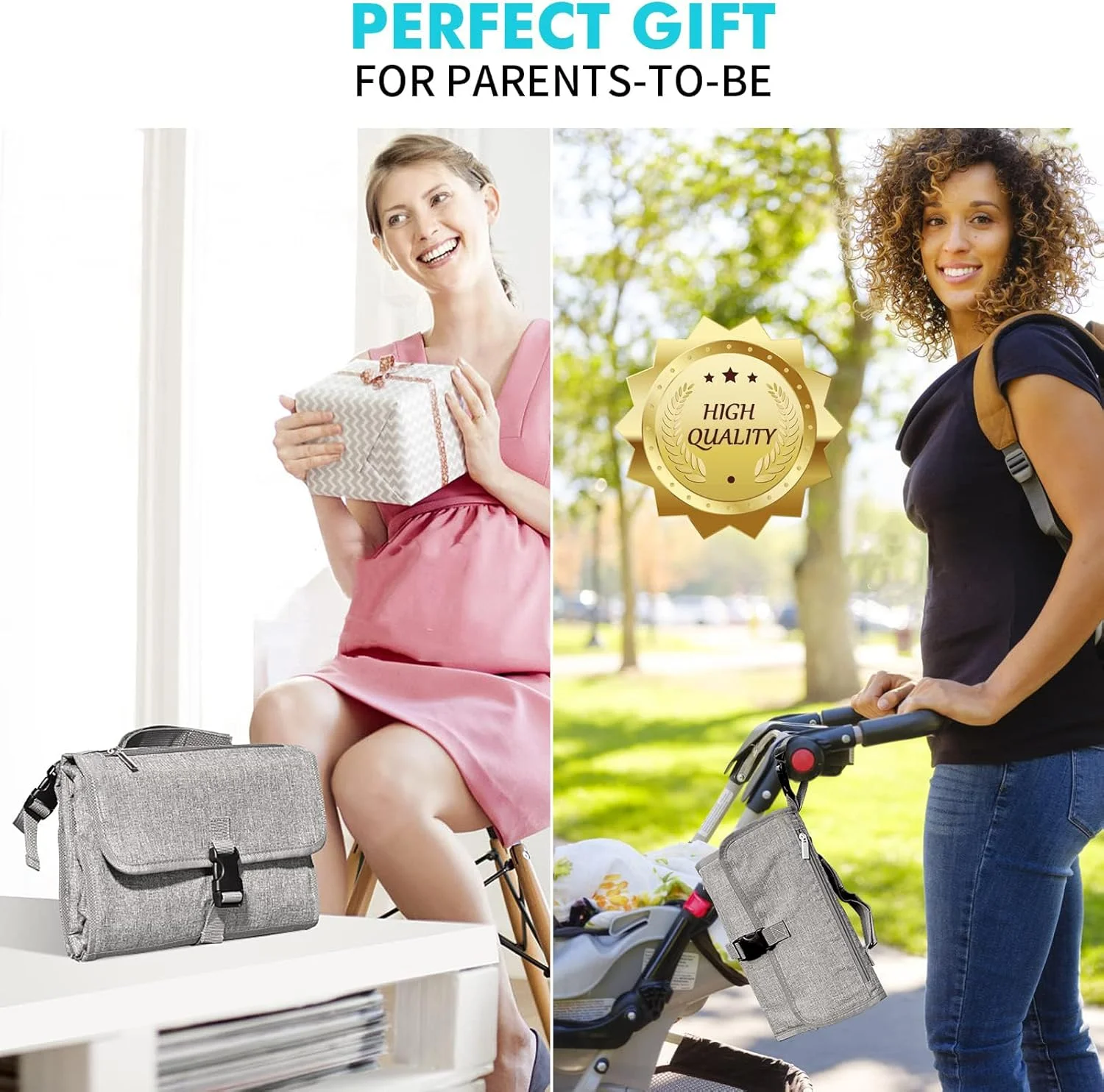 زیرانداز تعویض پوشک تاشو BIGTHREE، پد تعویض قابل حمل، کیف تعویض پوشک کودک با جیب دستمال مرطوب، پد تعویض ضد آب و قابل استفاده مجدد، لوازم ضروری نوزاد زیرانداز تعویض پوشک تاشو BIGTHREE، پد تعویض قابل حمل، کیف تعویض پوشک کودک با جیب دستمال مرطوب، پد تعویض ضد آب و قابل استفاده مجدد، لوازم ضروری نوزاد