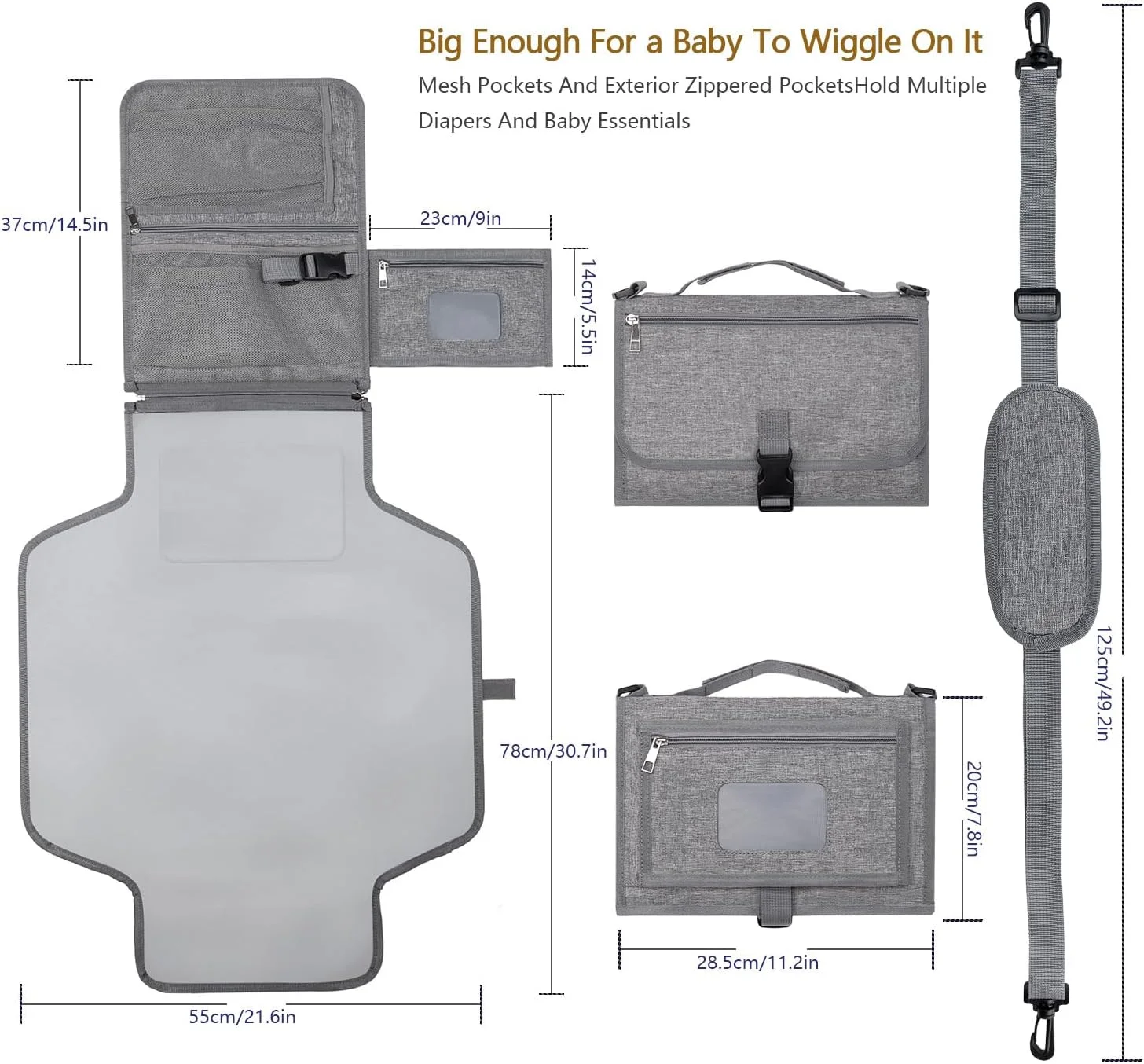 زیرانداز تعویض پوشک تاشو BIGTHREE، پد تعویض قابل حمل، کیف تعویض پوشک کودک با جیب دستمال مرطوب، پد تعویض ضد آب و قابل استفاده مجدد، لوازم ضروری نوزاد زیرانداز تعویض پوشک تاشو BIGTHREE، پد تعویض قابل حمل، کیف تعویض پوشک کودک با جیب دستمال مرطوب، پد تعویض ضد آب و قابل استفاده مجدد، لوازم ضروری نوزاد