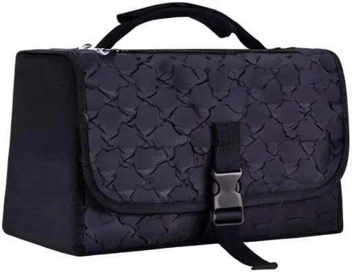 زیرانداز تعویض پوشک قابل حمل Bebamour با جیب دستمال مرطوب، پد تعویض پوشک مسافرتی کودک با بالشتک سر برای نوزادان، زیرانداز تعویض پوشک ضد آب، لوازم ضروری نوزاد، مشکی جدید