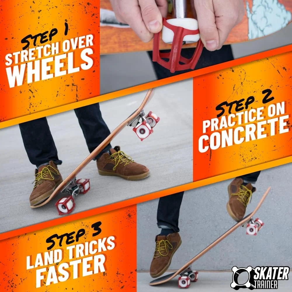 SkaterTrainers - آموزش سریع ترفندهای اسکیت برد بدون نیاز به تجربه - سرگرم کننده، ایمن و آسان - الی، کیک فلیپ و غیره - مناسب برای تمام سنین - لوازم جانبی، هدیه ای عالی برای پر کردن جوراب کریسمس برای پسران و دختران نوجوان