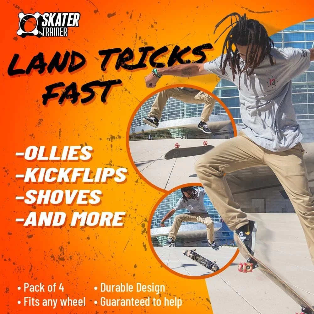 SkaterTrainers - آموزش سریع ترفندهای اسکیت برد بدون نیاز به تجربه - سرگرم کننده، ایمن و آسان - الی، کیک فلیپ و غیره - مناسب برای تمام سنین - لوازم جانبی، هدیه ای عالی برای پر کردن جوراب کریسمس برای پسران و دختران نوجوان