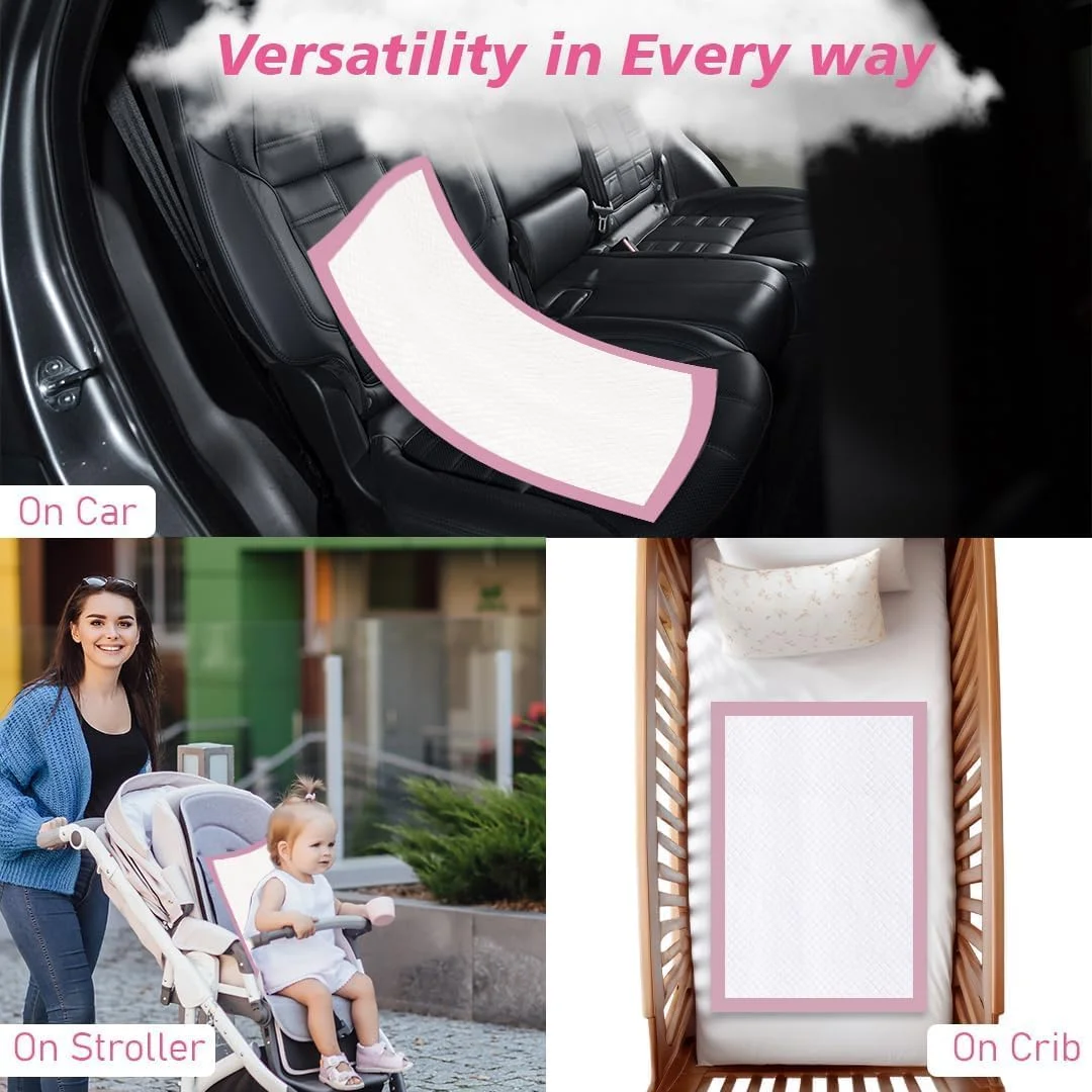 پد تعویض پوشک یکبار مصرف کودک به همراه گرم کننده شیشه شیر – بسته 60 عددی ضد آب، پدهای پوشک فوق العاده نرم (60x45 سانتی متر) + گرم کننده سریع شیر برقی با گرمایش دوگانه و درب شیشه ای ایده آل برای نوزادان، مسافرت و خانه.