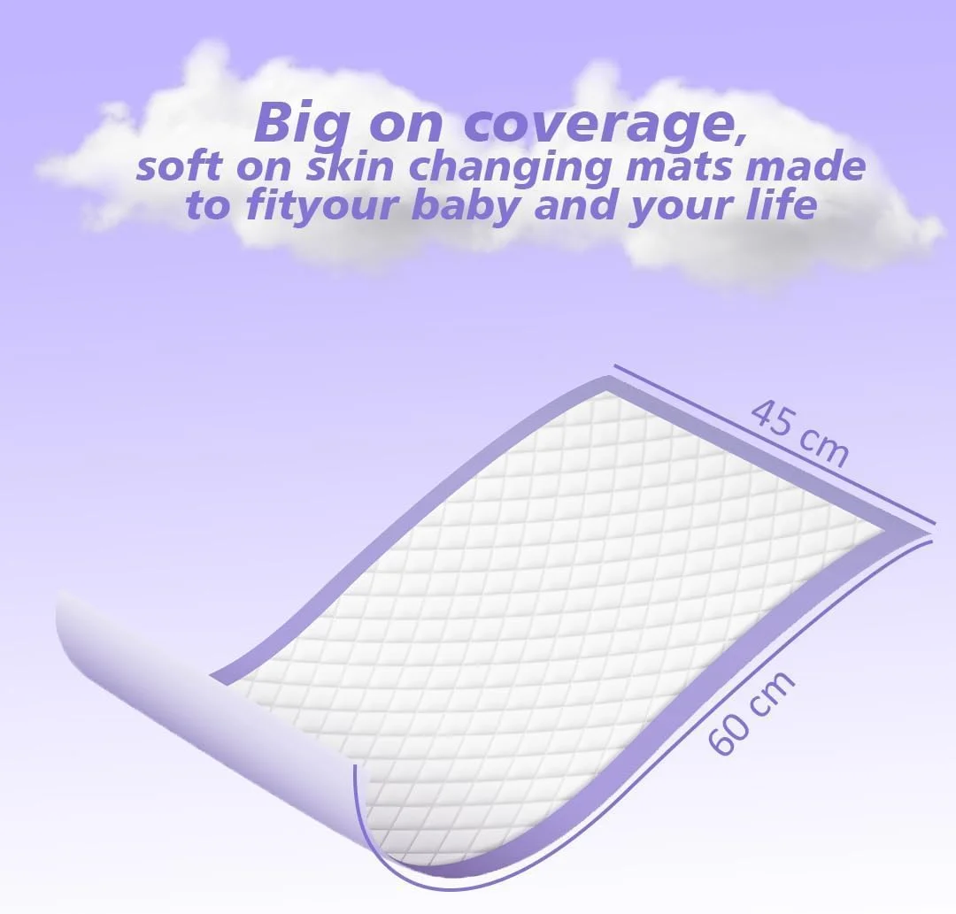 زیرانداز تعویض پوشک یکبار مصرف کودک به همراه گرم کننده شیشه شیر - بسته 180 عددی ضد آب، پدهای پوشک فوق العاده نرم (60x45 سانتی متر) + گرم کننده سریع برقی شیر با گرمایش دوگانه و درب شیشه ای ایده آل برای نوزادان، مسافرت و خانه.