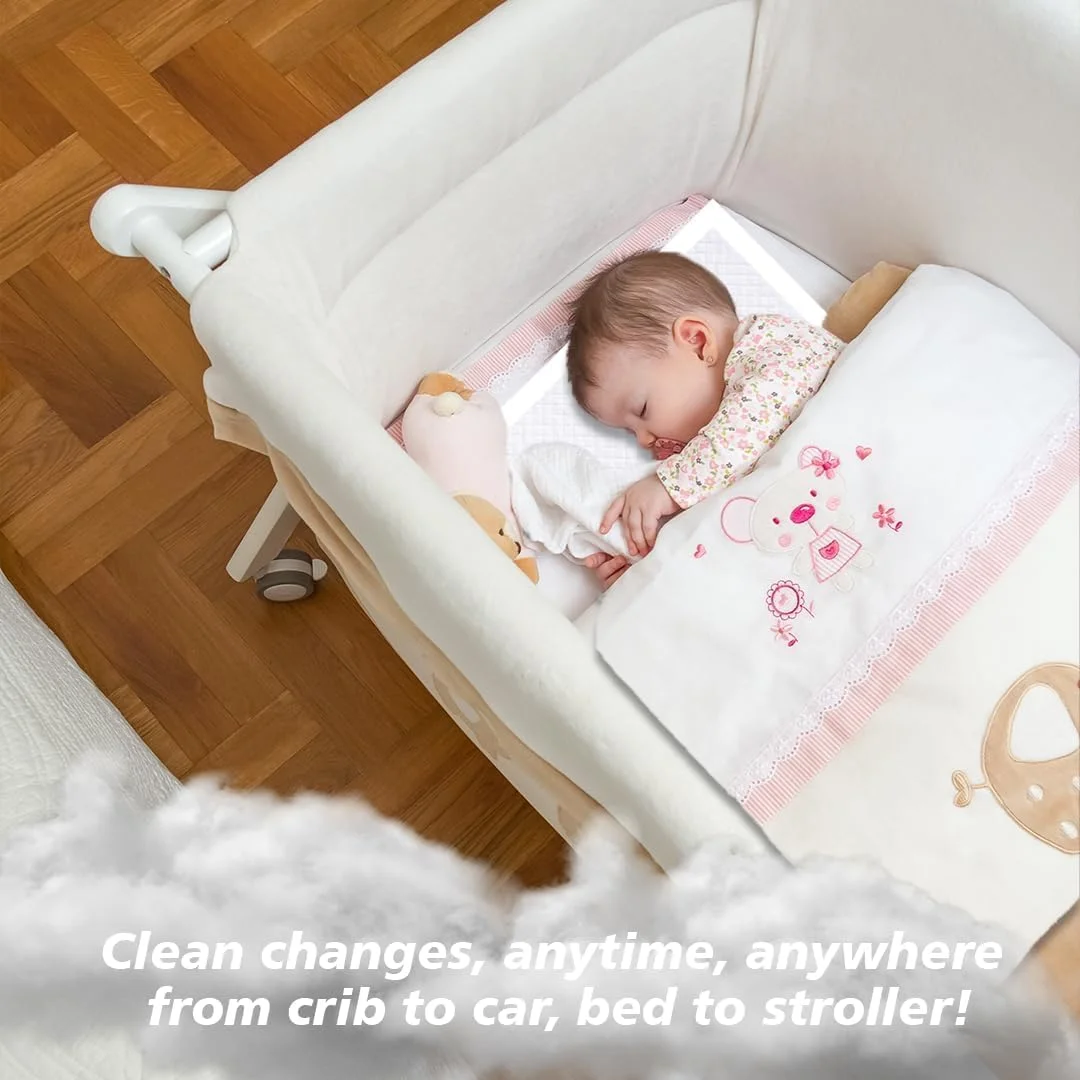 زیرانداز تعویض پوشک یکبار مصرف کودک به همراه گرم کننده شیشه شیر - بسته 210 عددی زیرانداز ضد آب و فوق العاده نرم (60x45 سانتی متر) + گرم کننده سریع برقی شیر با گرمایش دوگانه و درب شیشه ای، ایده آل برای نوزادان، مسافرت و خانه.