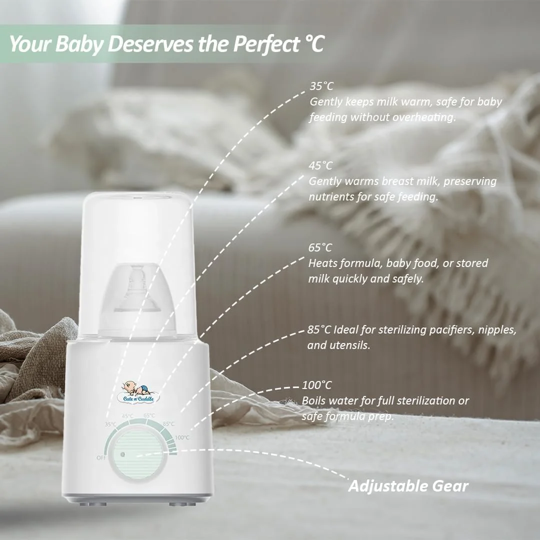 زیرانداز تعویض پوشک یکبار مصرف کودک با گرمکن شیشه شیر - بسته 30 عددی ضد آب، پدهای پوشک فوق العاده نرم (60x45 سانتی متر) + گرمکن شیر برقی سریع با گرمایش دوگانه و درب شیشه ای ایده آل برای نوزادان، مسافرت و خانه.