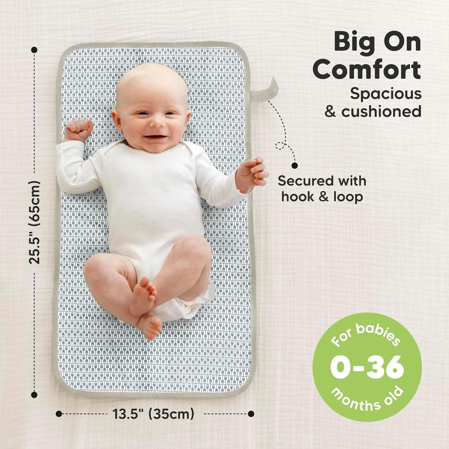 زیرانداز تعویض پوشک قابل حمل KeaBabies، تمیز کردن آسان - تشک تعویض ضد آب تاشو برای کیف پوشک، جمع و جور، سبک وزن، 25x13 نوزاد، کودک، تعویض کننده ضروری مسافرتی (Prairie)