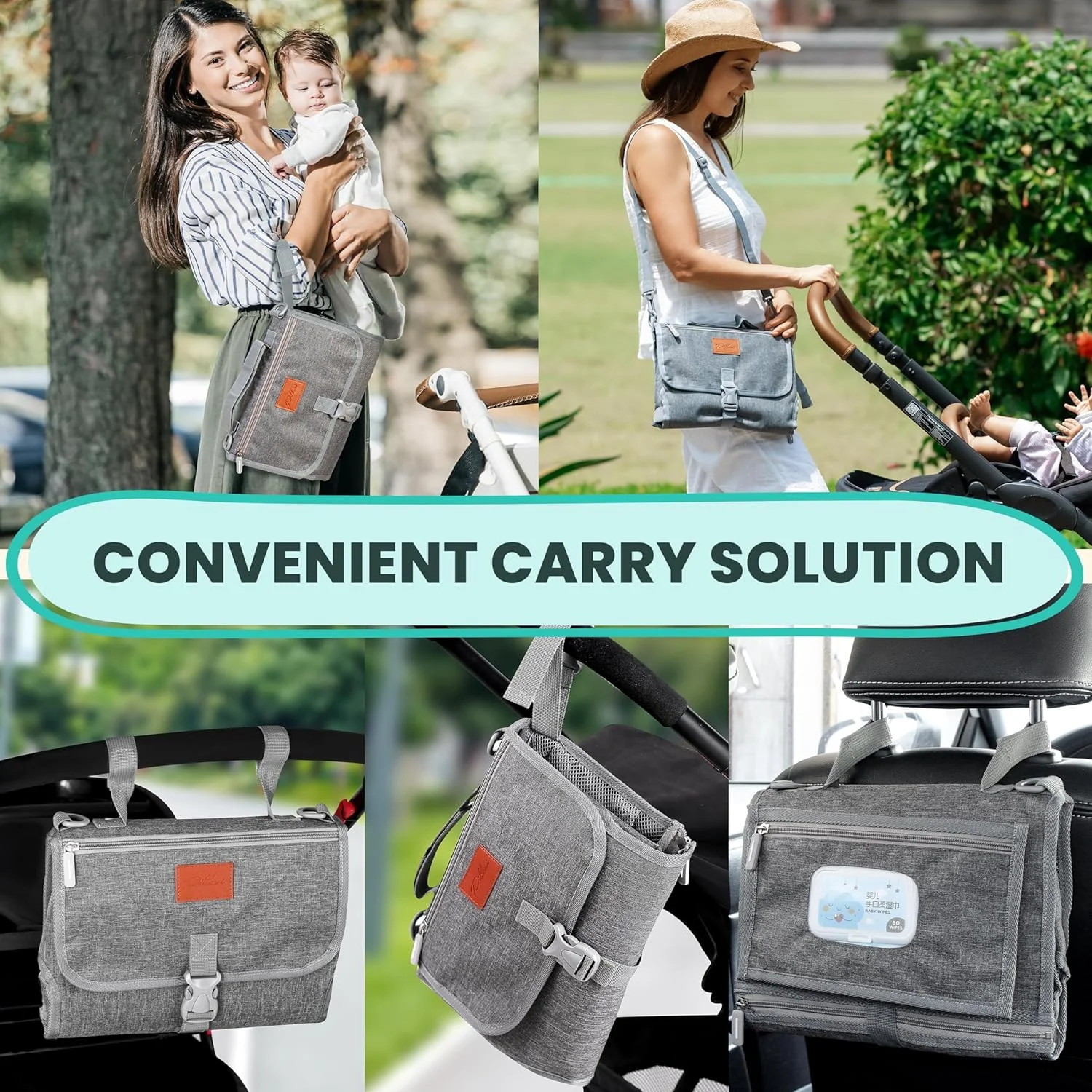 زیرانداز تعویض قابل حمل کودک IKEEP - زیرانداز تعویض پوشک نرم و راحت با جیب دستمال مرطوب، ضد آب و تمیز کردن آسان - هدیه سیسمونی نوزاد، لوازم ضروری، لیست خرید نوزاد