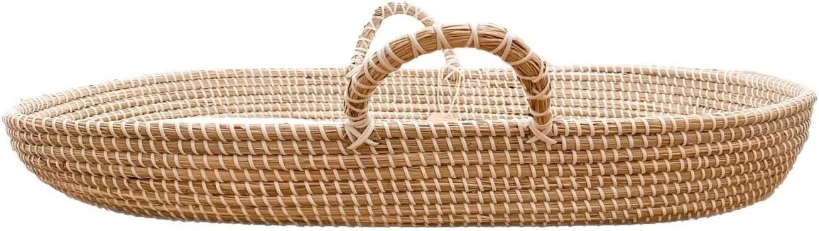 سبد تعویض نوزاد علف دریایی MiniMoose با پد ضد آب | تاپر تعویض پوشک قابل حمل برای کمد یا میز | یک وسیله ضروری برای اتاق کودک