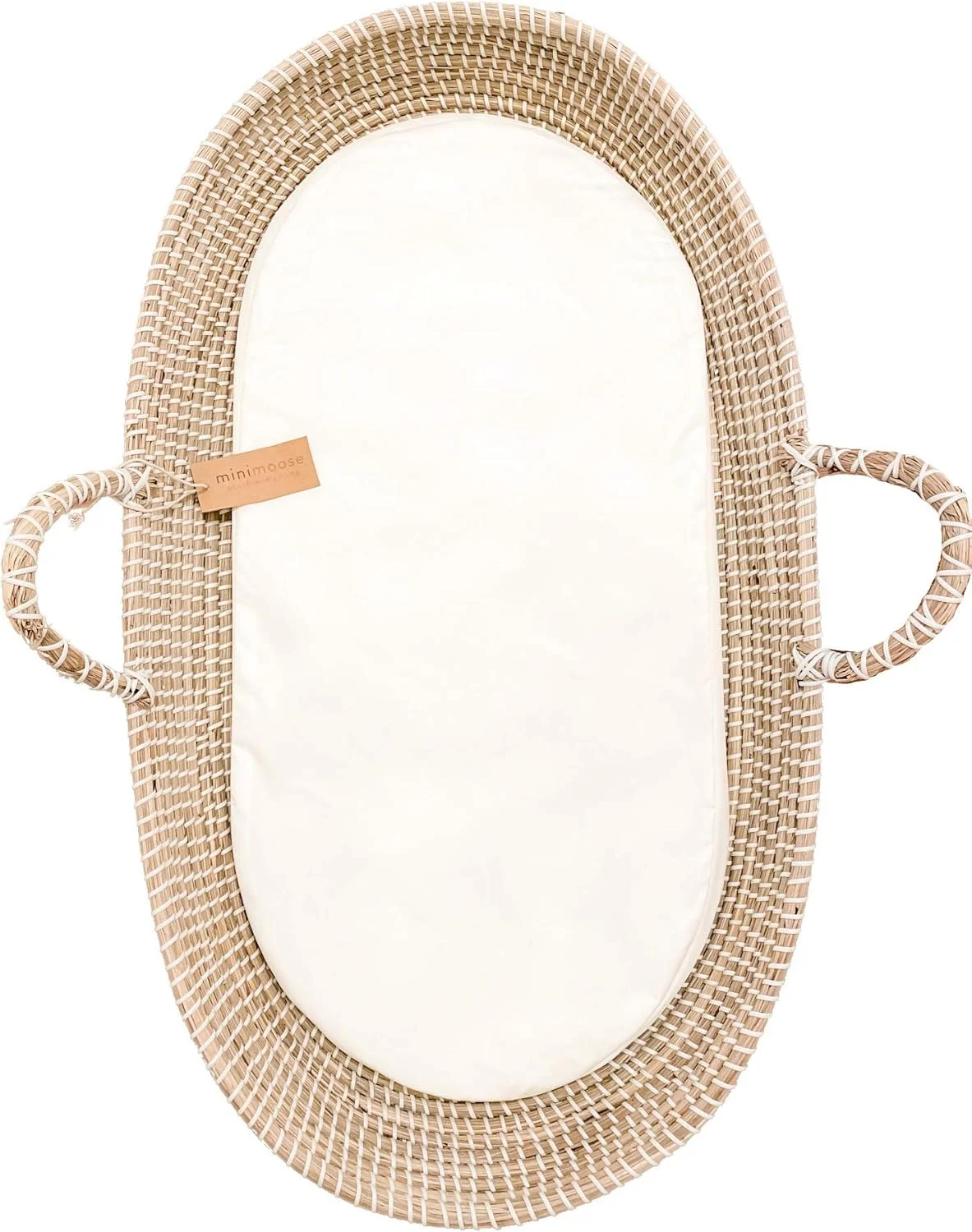 سبد تعویض نوزاد علف دریایی MiniMoose با پد ضد آب | تاپر تعویض پوشک قابل حمل برای کمد یا میز | یک وسیله ضروری برای اتاق کودک