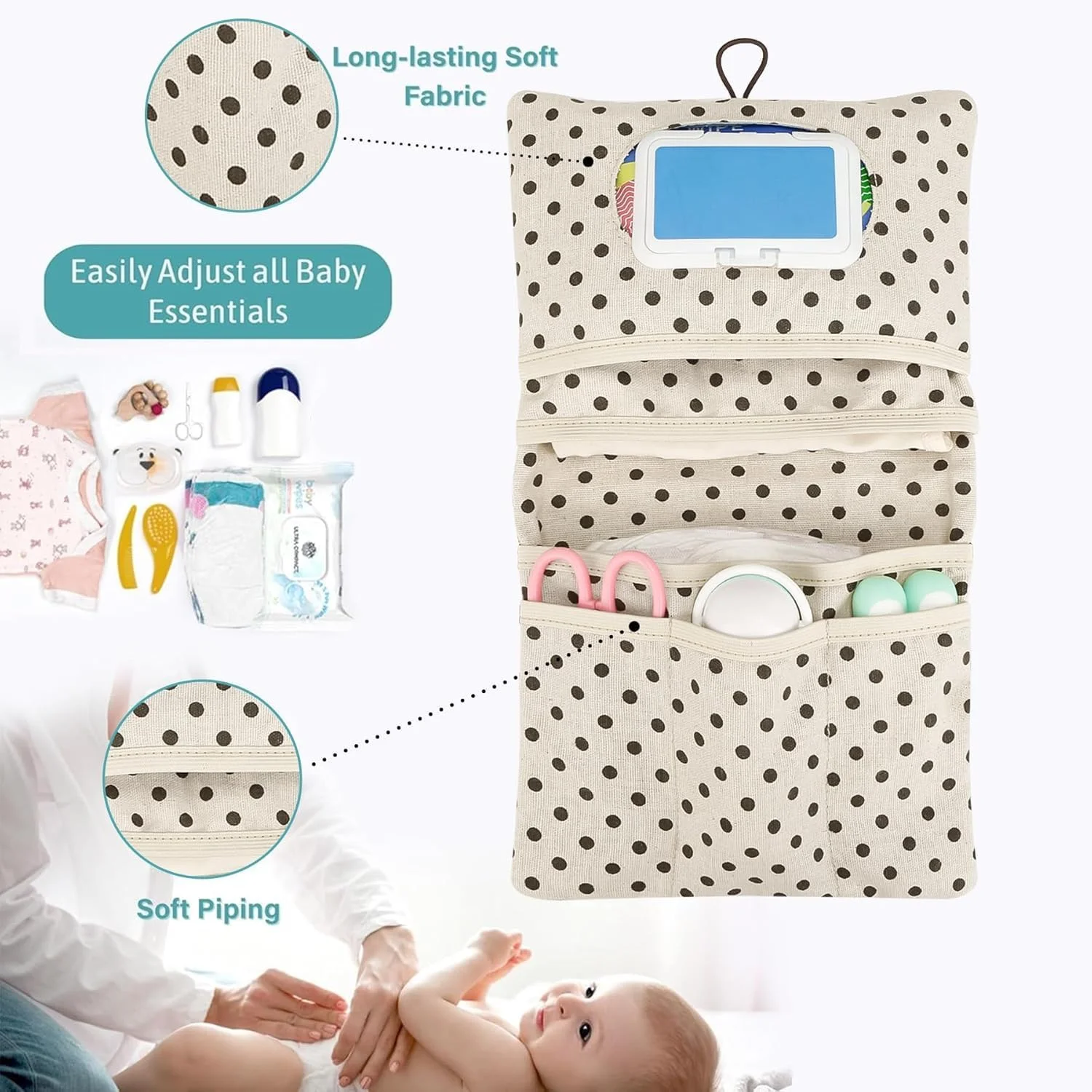 کیف ارگانایزر جداشدنی لوازم پوشک - ارگانایزر کیف 6 جیبه برای لوازم ضروری نوزاد، کیف دستی و کیف پول - پلی استر ضد آب و قابل تمیز کردن، کیف قابل حمل پوشک بچه با دسته (سبز جنگلی) کیف ارگانایزر جداشدنی لوازم پوشک - ارگانایزر کیف 6 جیبه برای لوازم ضروری نوزاد، کیف دستی و کیف پول - پلی استر ضد آب و قابل تمیز کردن، کیف قابل حمل پوشک بچه با دسته (سبز جنگلی)