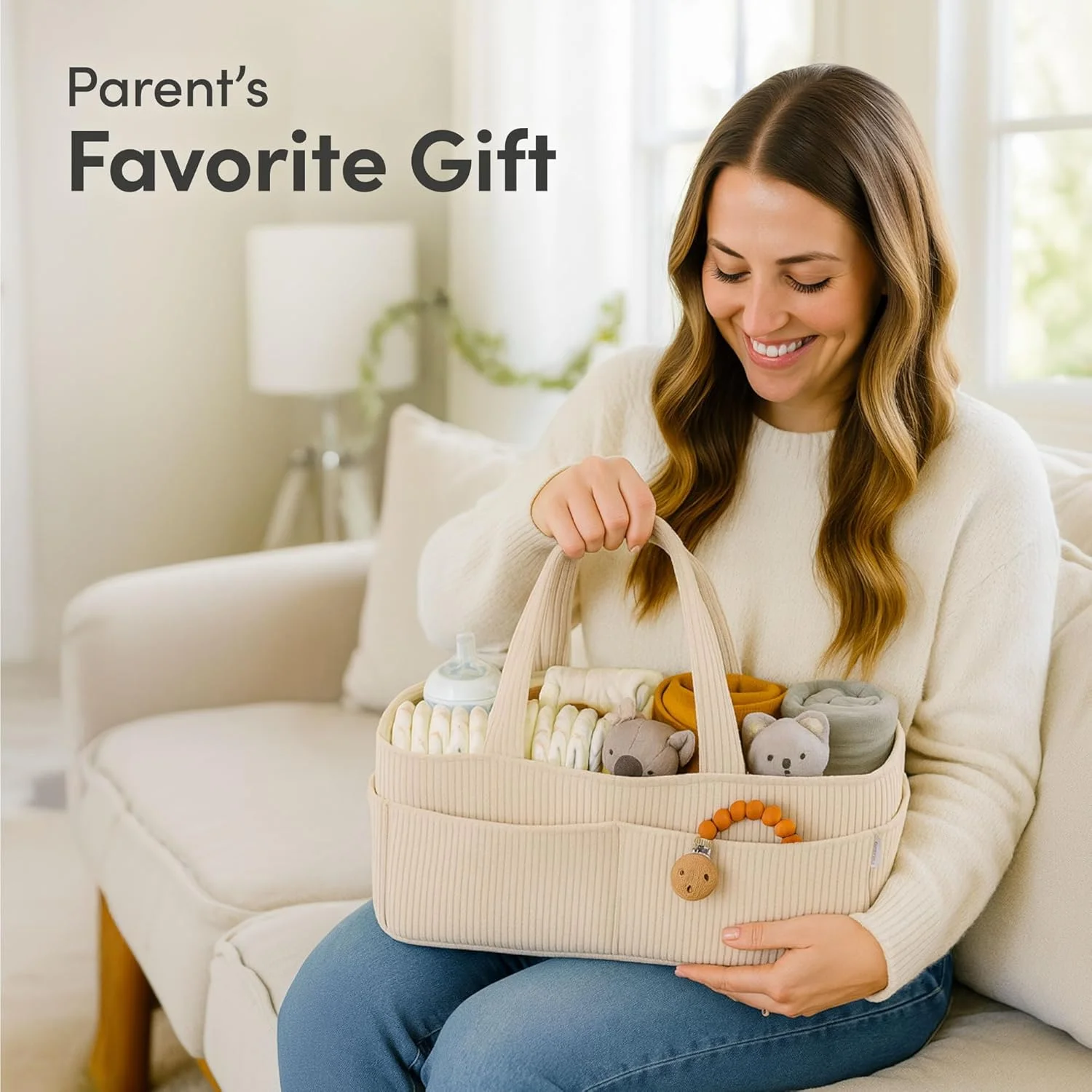 ارگانایزر پوشک بچه PUTSKA برای میز تعویض - سبد ذخیره سازی شیک اتاق کودک، لوازم ضروری نوزاد، هدایای سیسمونی و ملزومات ثبت نام برای پسر یا دختر، ارگانایزر پوشک ماشین، کرم کبریتی