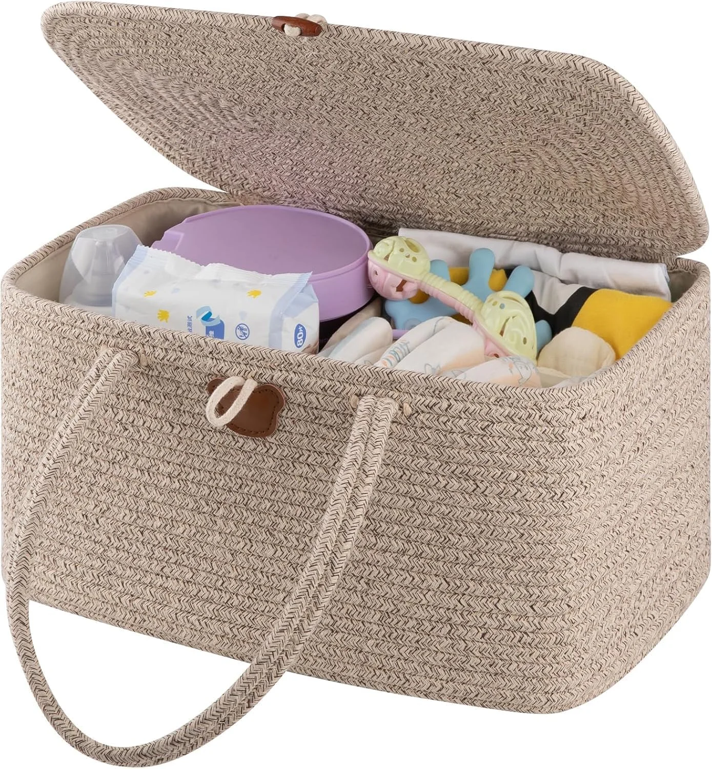 ارگانایزر لوازم کودک، ارگانایزر میز تعویض پوشک برای دستمال مرطوب و پوشک، ارگانایزر میز تعویض، لوازم ضروری نوزاد برای والدین (سفید بژ) ارگانایزر لوازم کودک، ارگانایزر میز تعویض پوشک برای دستمال مرطوب و پوشک، ارگانایزر میز تعویض، لوازم ضروری نوزاد برای والدین (سفید بژ)