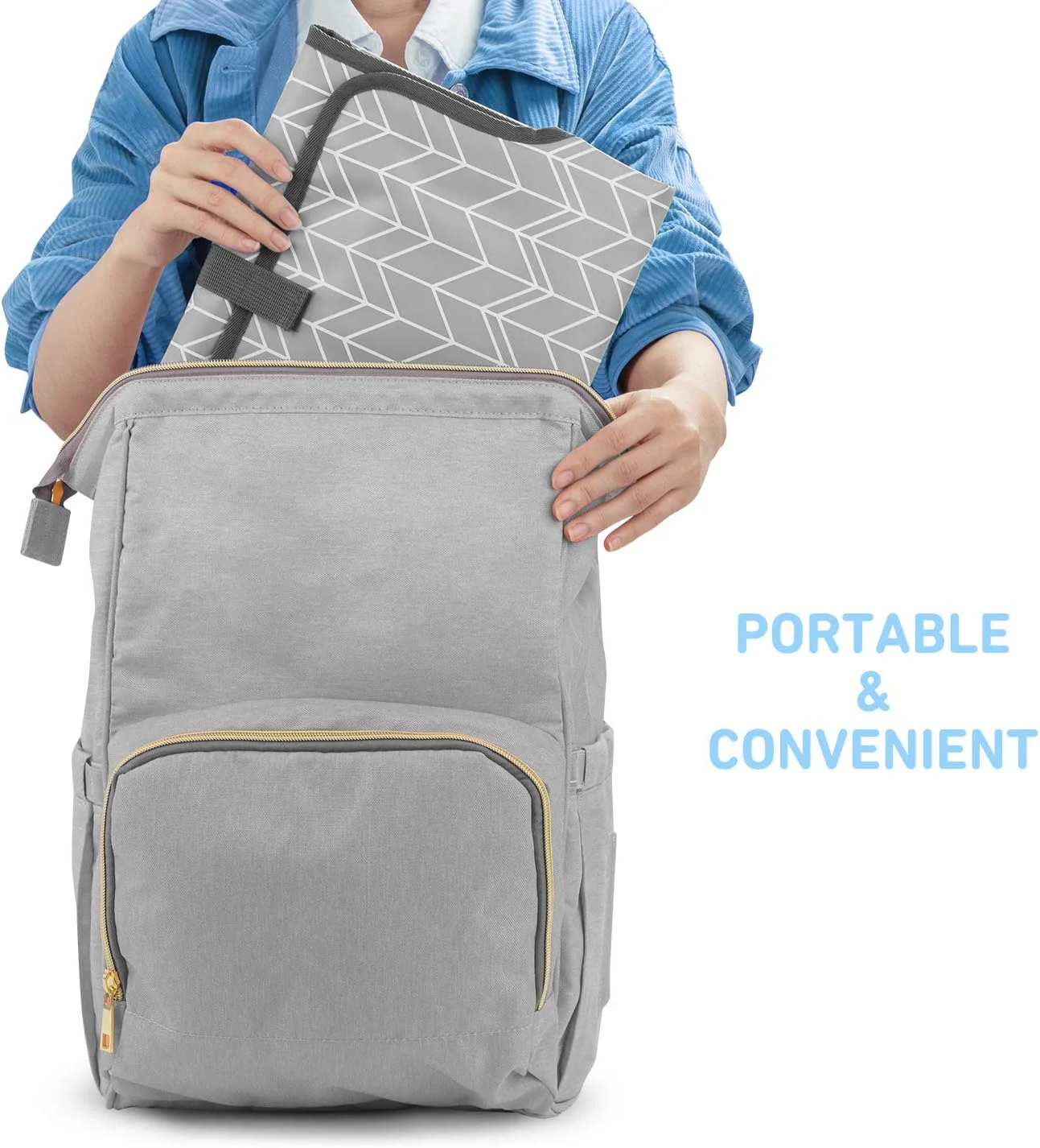 زیرانداز تعویض پوشک قابل حمل کودک، زیرانداز تعویض ضد آب مسافرتی برای مادران و پدران، با بالش داخلی، هدیه عالی برای سیسمونی