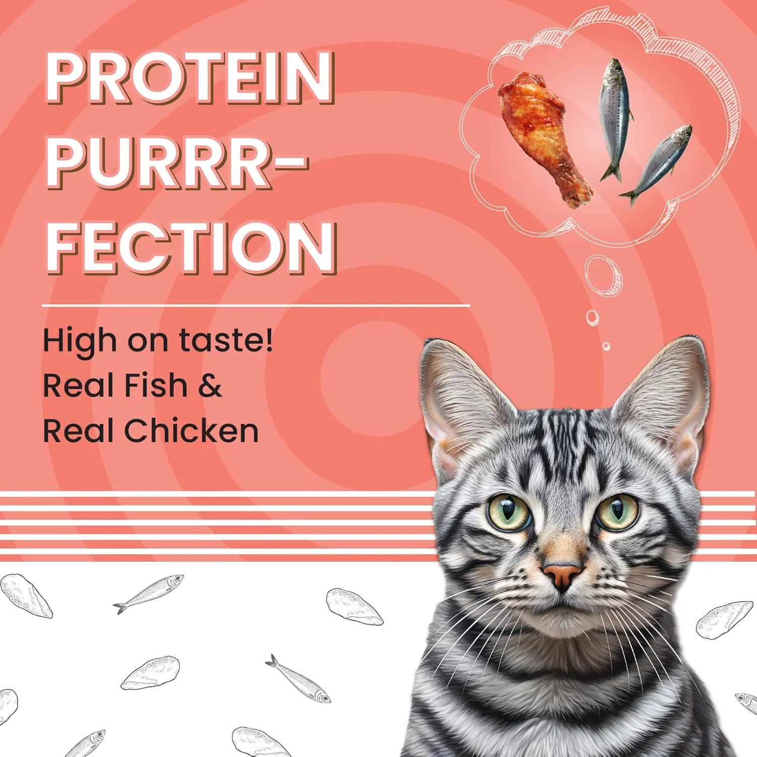 غذای خشک گربه بالغ بارک اوت لاود - تغذیه ضروری با طعم ماهی و مرغ، حاوی پروبیوتیک، کنترل کننده گلوله مویی، روغن ماهی تن (2 کیلوگرم)