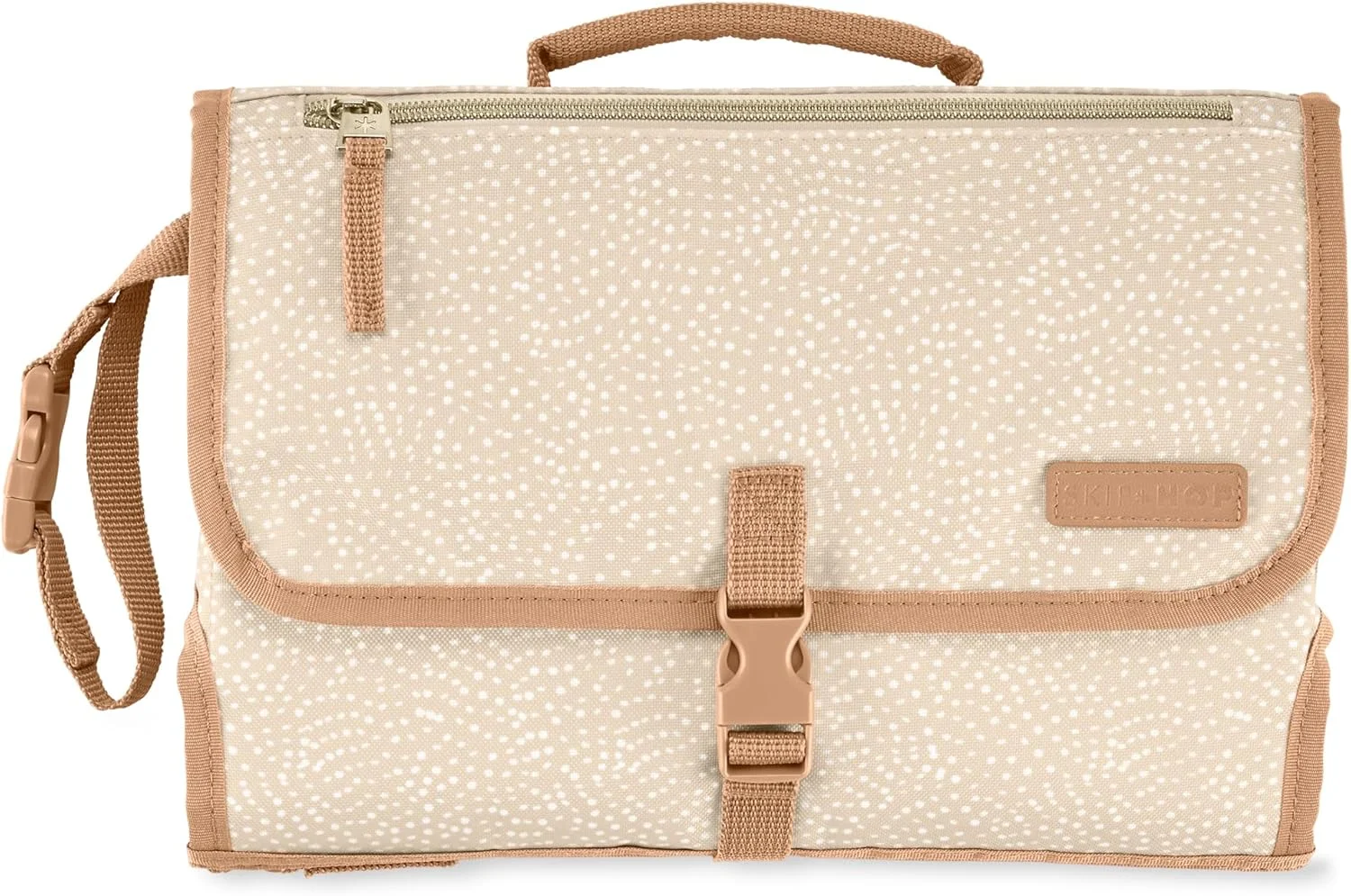 زیرانداز تعویض پوشک قابل حمل کودک Skip Hop، Pronto، طرح Beige Swirl Dot