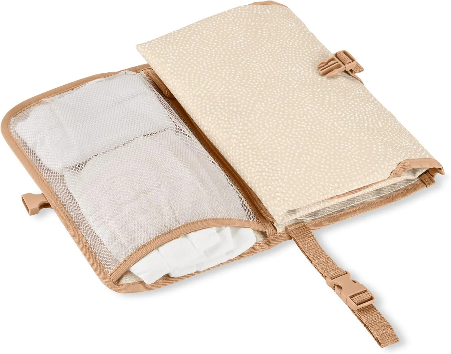 زیرانداز تعویض پوشک قابل حمل کودک Skip Hop، Pronto، طرح Beige Swirl Dot