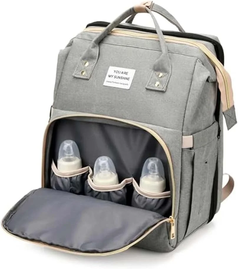 کیف کوله پشتی لوازم کودک - کیف چند منظوره ضد آب برای سفر و نگهداری لوازم ضروری کودک به همراه زیرانداز تعویض - کیف لوازم کودک اسپرت - کیف جادار لوازم ضروری کودک - خاکستری - 25 لیتر - سبک مدرن