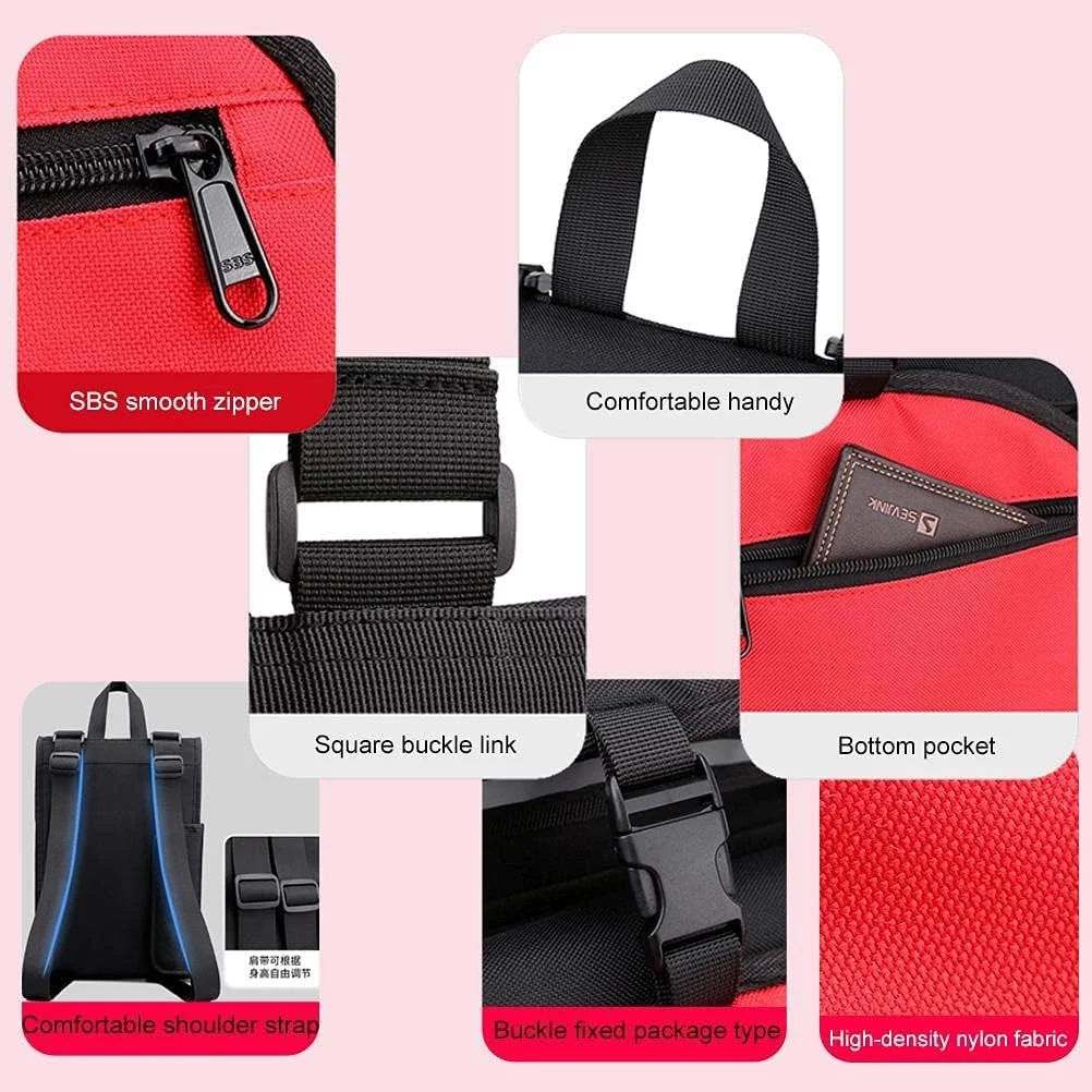 کیف اسکیت برد - کیف های تاشو اسکیت برد، بند شانه قابل تنظیم، طراحی بازتابنده، بادوام و قابل حمل، ثابت سه نقطه ای، طراحی چند محفظه ای، سبک و راحت برای مردان و پسران