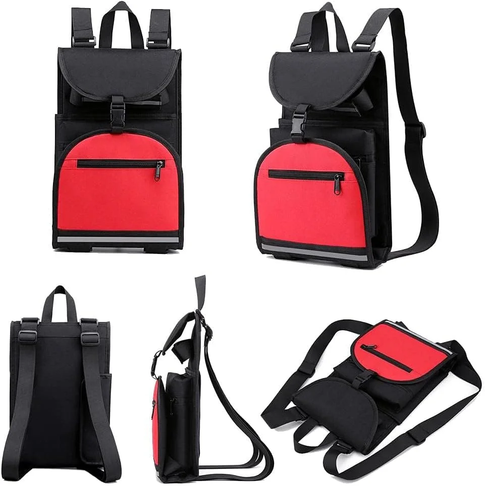 کیف اسکیت برد - کیف های تاشو اسکیت برد، بند شانه قابل تنظیم، طراحی بازتابنده، بادوام و قابل حمل، ثابت سه نقطه ای، طراحی چند محفظه ای، سبک و راحت برای مردان و پسران