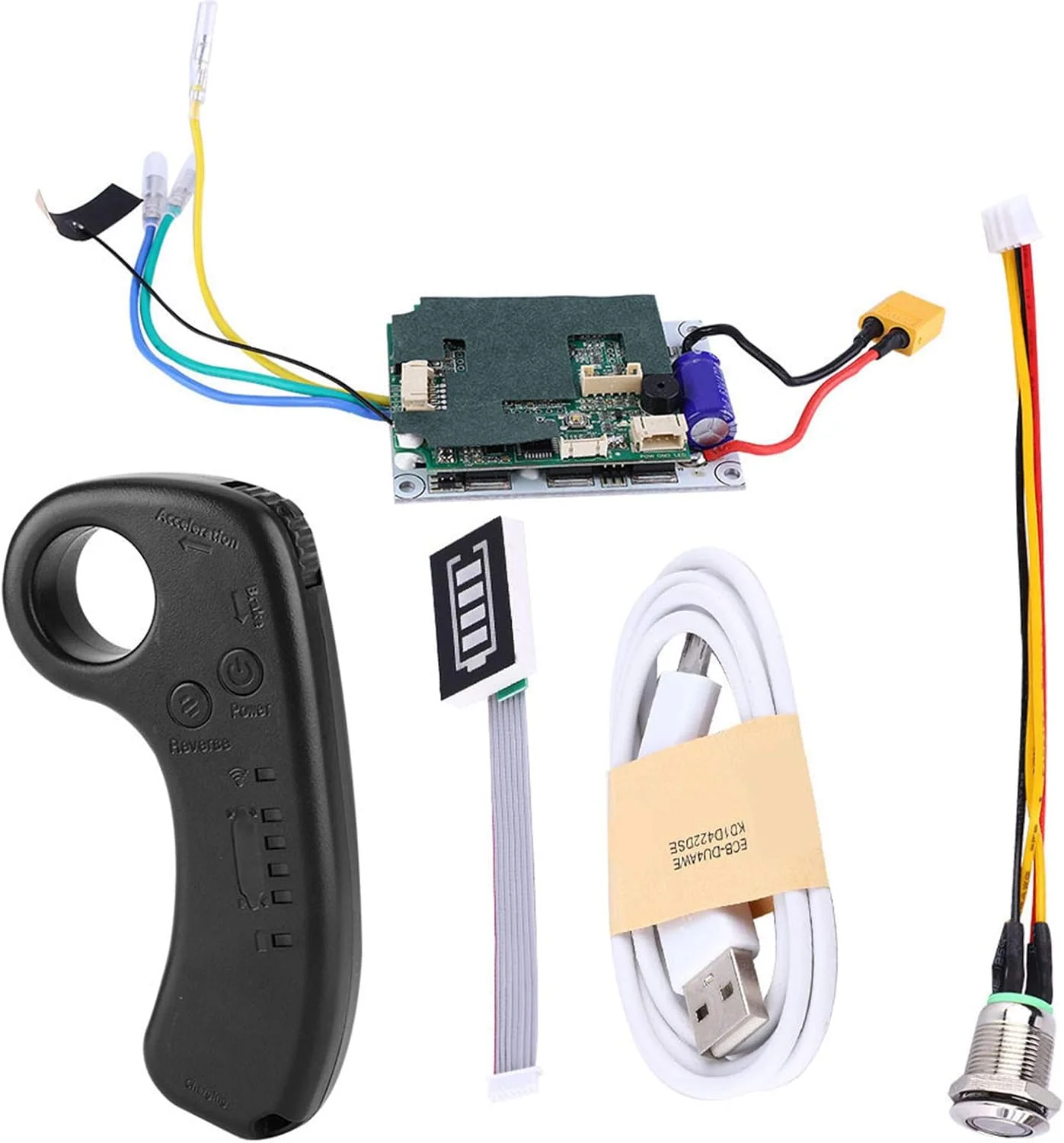 کیت ESC اسکیت برد برقی DIY، کنترل از راه دور اسکیت برد برقی 36 ولت، کنترلر از راه دور بی سیم با نشانگر LED برای تعویض لوازم جانبی اسکیت برد برقی، کنترلر تک موتوره 35 کیلومتر در ساعت