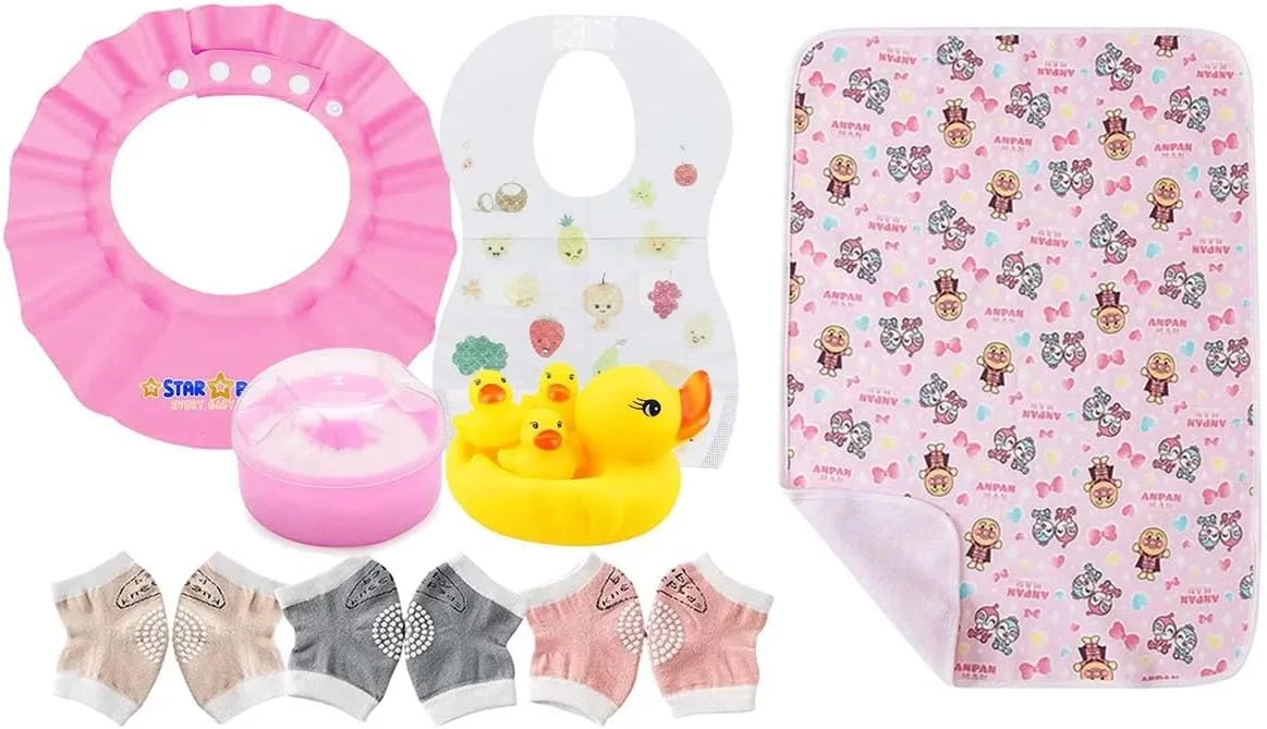 ست لوازم ضروری نوزاد استار بیبی، بسته 5 عددی با زیرانداز تعویض قابل استفاده مجدد، طرح چاپی صورتی، مخصوص دختران ست لوازم ضروری نوزاد استار بیبی، بسته 5 عددی با زیرانداز تعویض قابل استفاده مجدد، طرح چاپی صورتی، مخصوص دختران