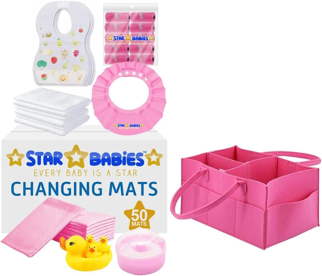 ست لوازم ضروری نوزاد استار بیبی، بسته 7 عددی به همراه کیف لوازم کودک رایگان - صورتی ست لوازم ضروری نوزاد استار بیبی، بسته 7 عددی به همراه کیف لوازم کودک رایگان - صورتی