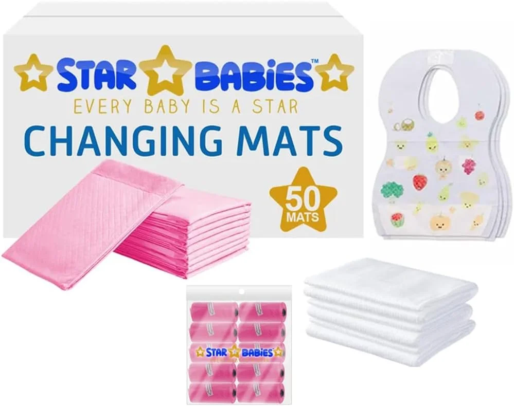 ست لوازم ضروری نوزاد استار بیبی، بسته 7 عددی به همراه کیف لوازم کودک رایگان - صورتی