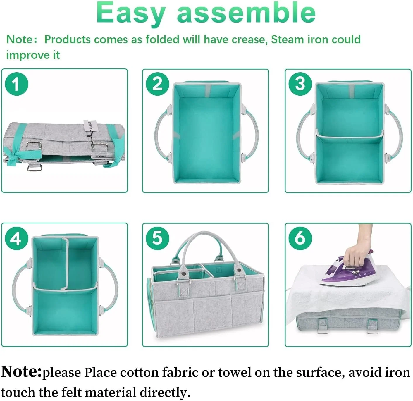 ارگانایزر لوازم کودک TERRIFI، سبد بزرگ ذخیره سازی وسایل کودک، کیف دستی قابل حمل برای میز تعویض و ماشین، هدیه سیسمونی و لوازم ضروری نوزاد (مناسب برای هر دو جنس)