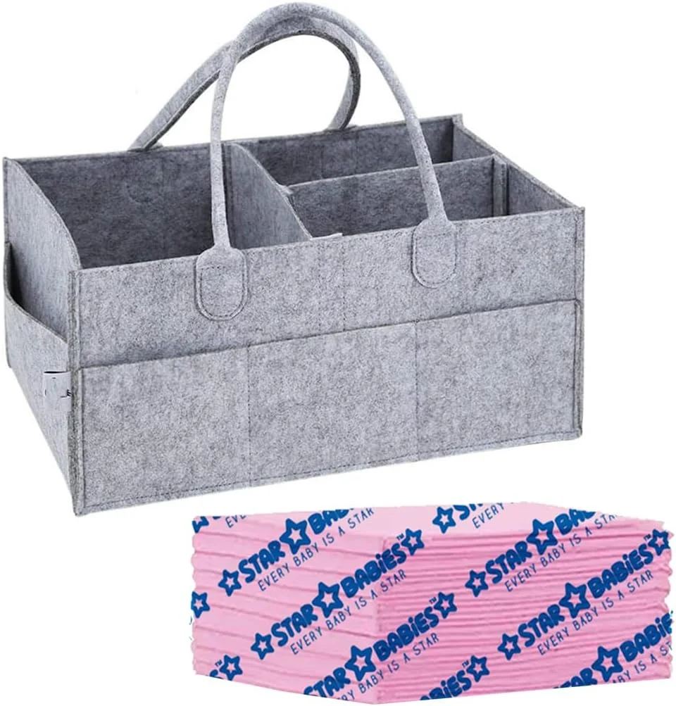 ست ترکیبی استار بیبی (کیف ارگانایزر لوازم کودک و زیرانداز تعویض 8 تکه) - خاکستری